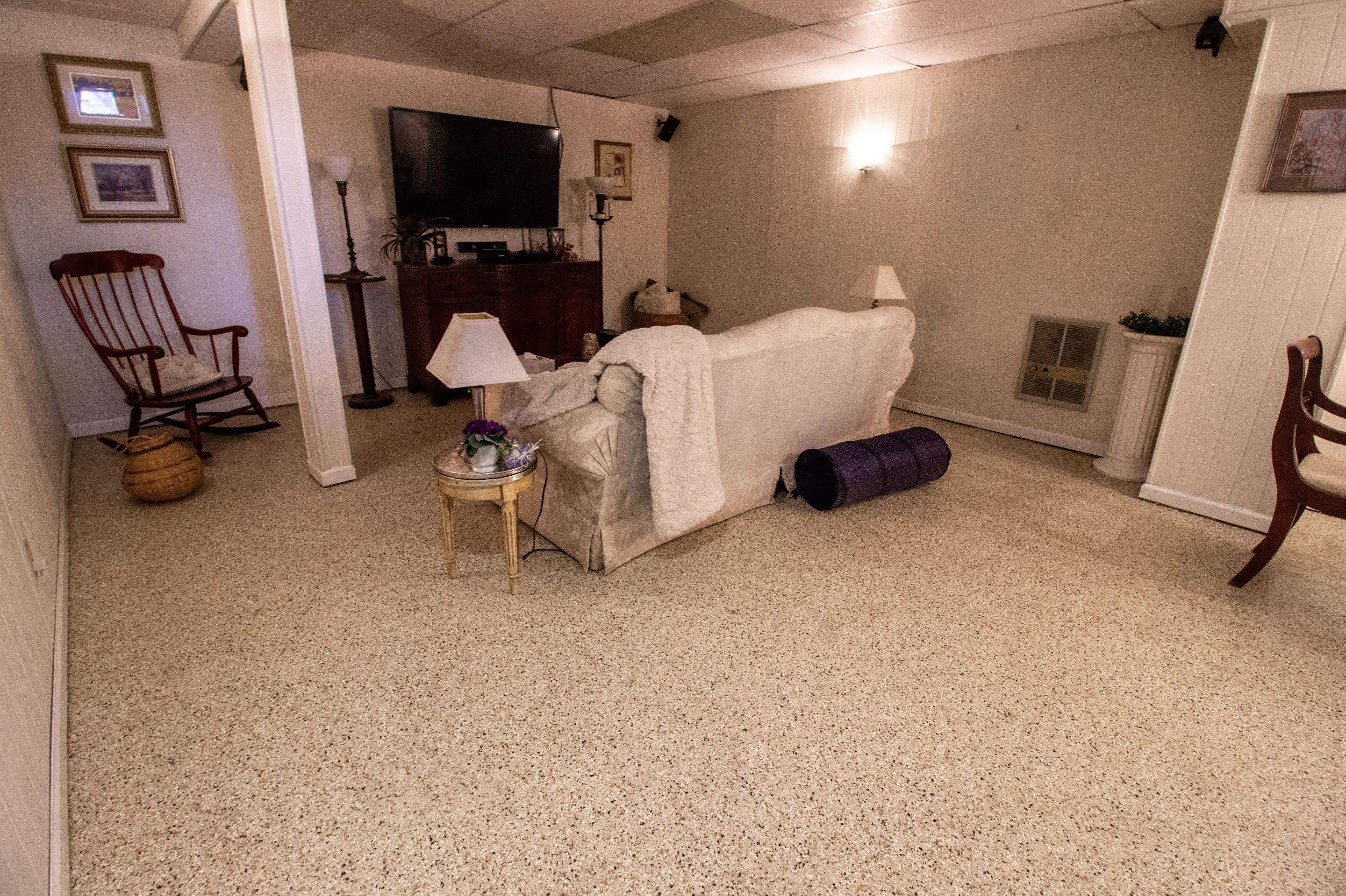 Basement Floor using Driftwood by Your1DayFloor.com