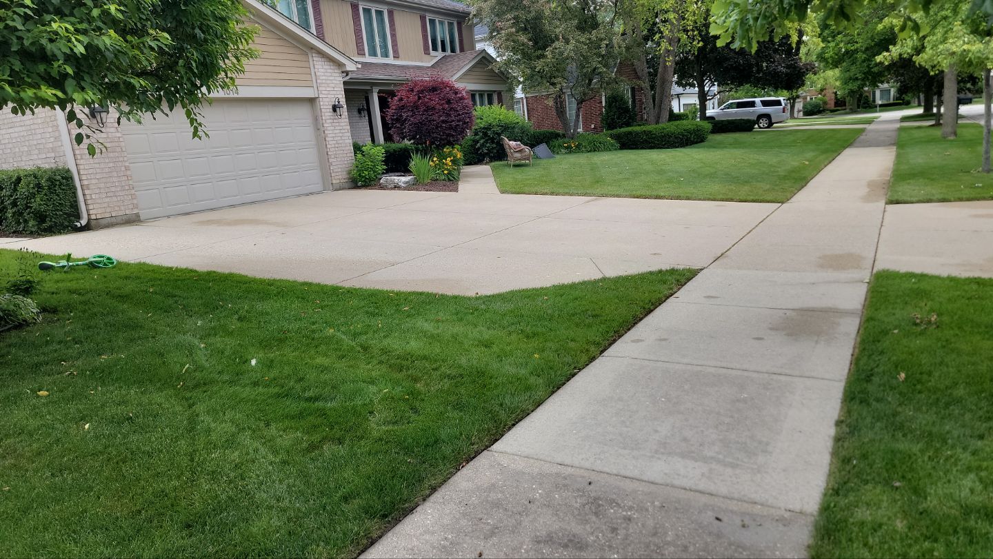 concrete power washing Algaecide, soft wash soap by Northern Power Washing LLC.