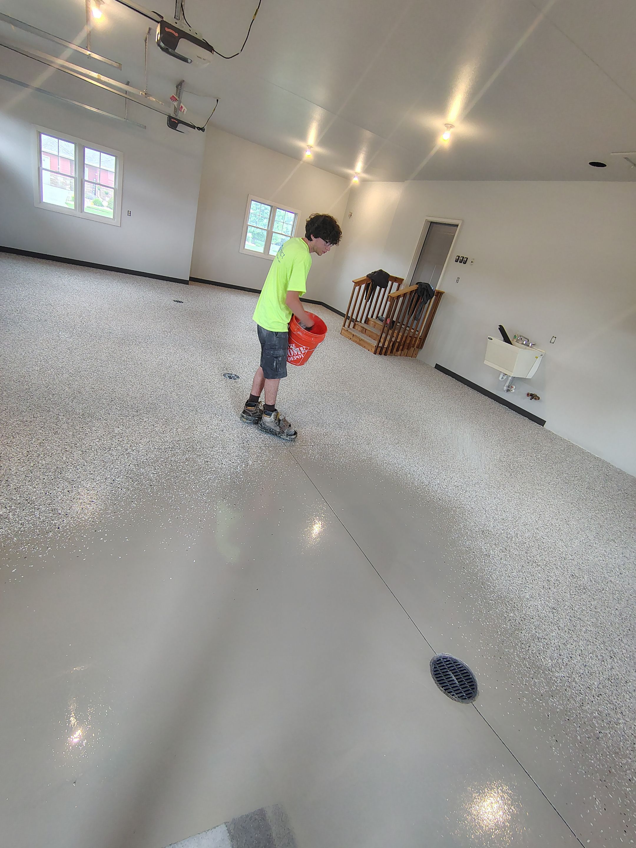 Multi-Car Garage Concrete Coating and Crack Repair in Dell Rapids by Select Painting, Coatings & Garage Cabinets