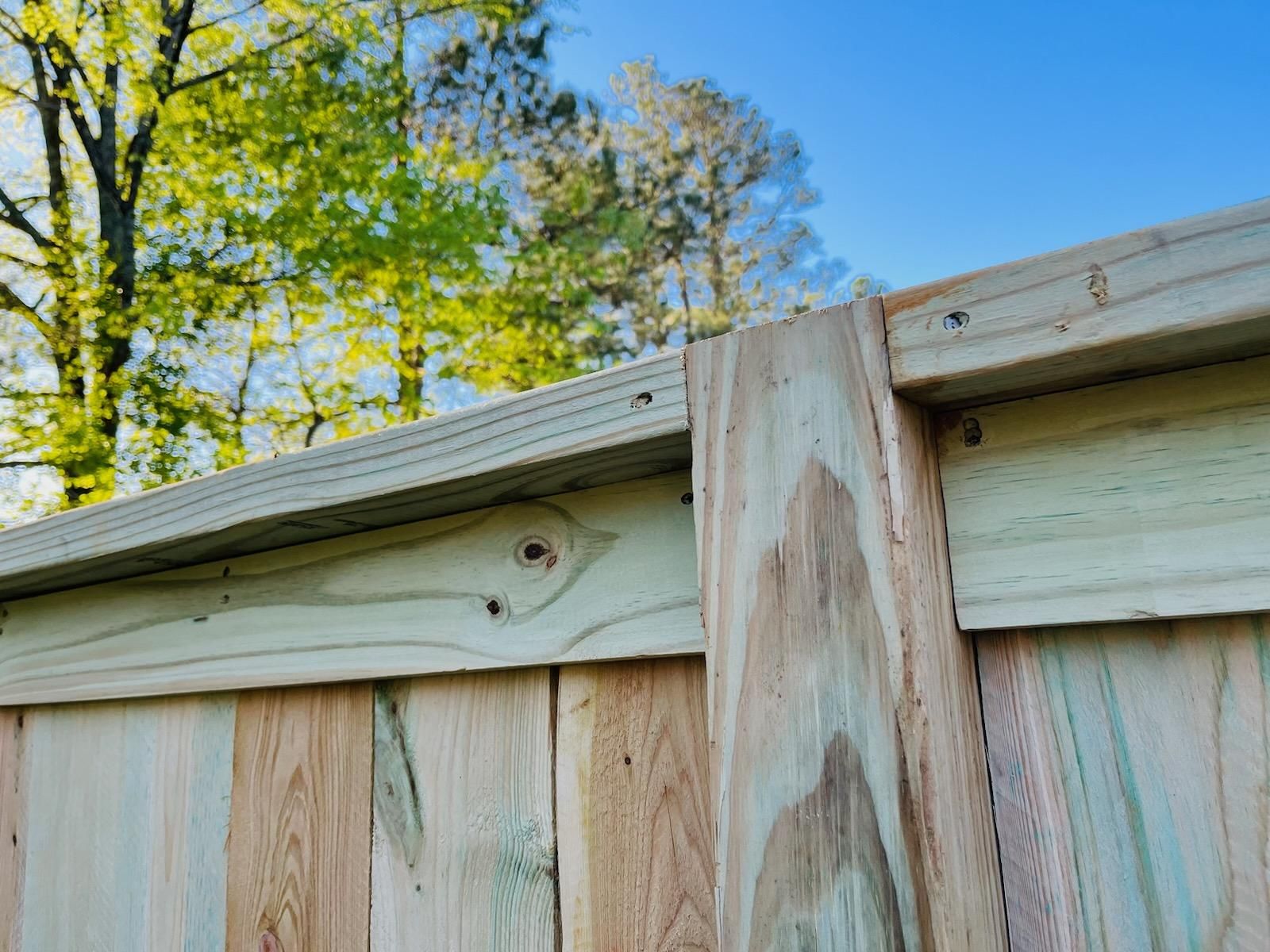 Wood Privacy with Decorative Top Cap by Titans of Timber Fence & Stain
