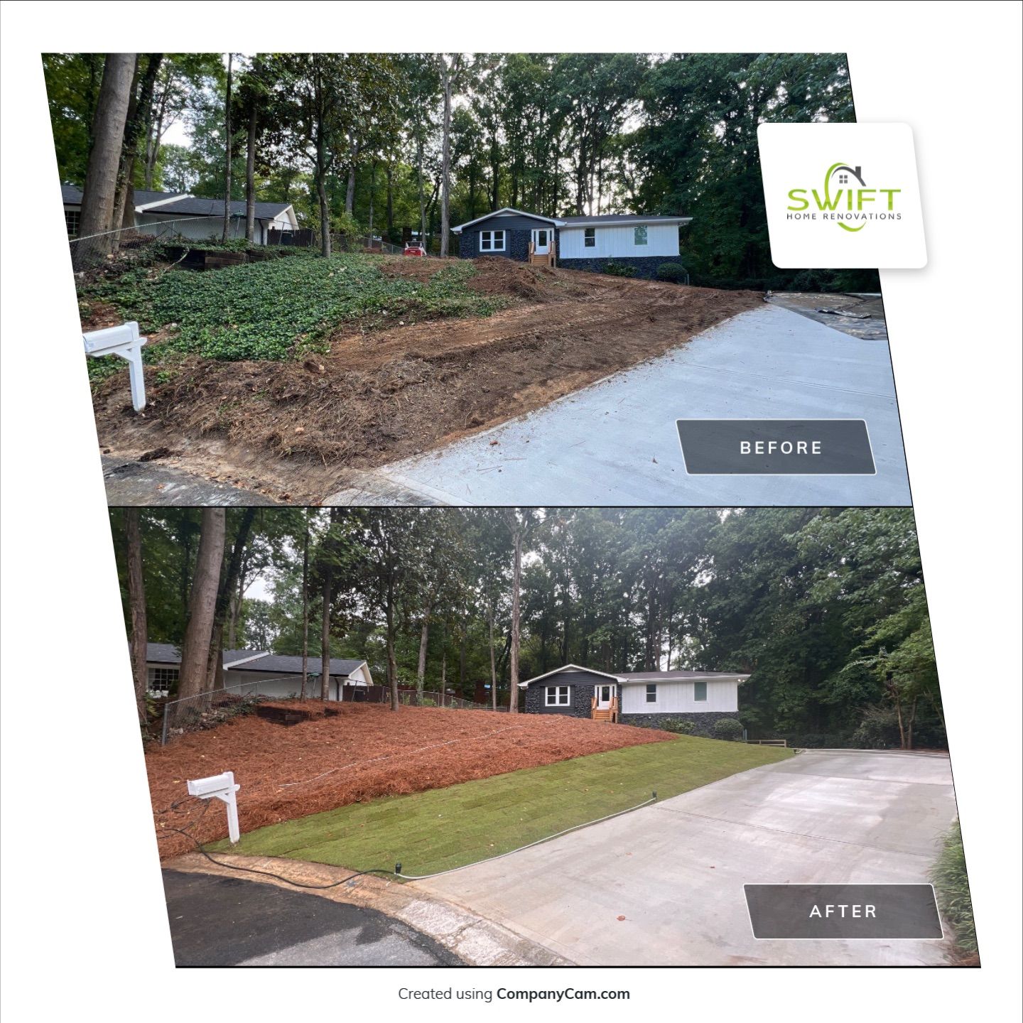 Full Interior and Exterior Home Renovation with Finished Basement in Marietta by Swift Home Renovations