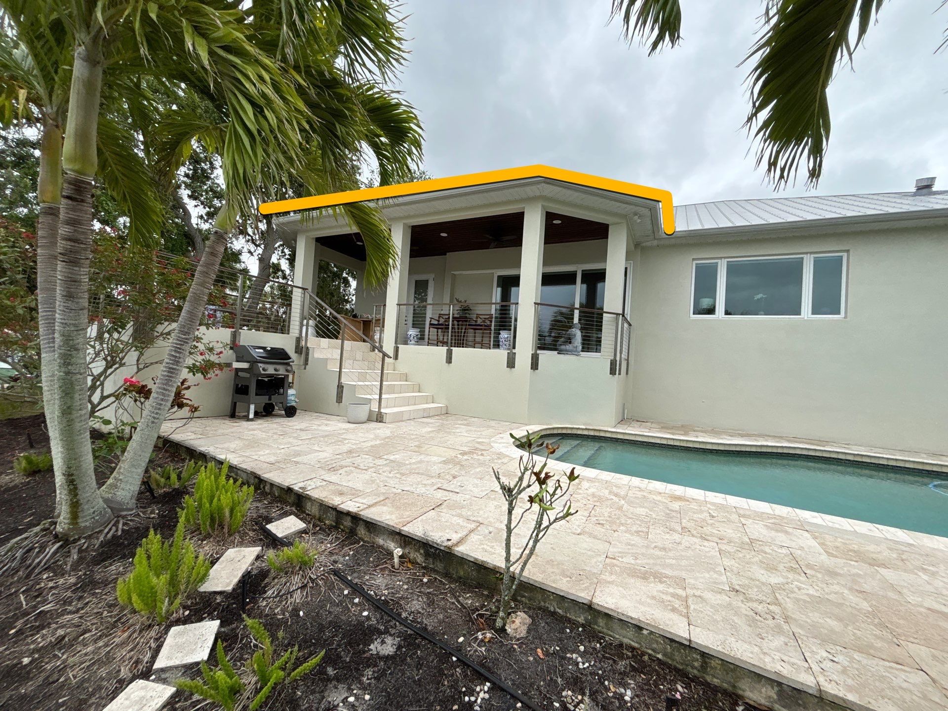 6-Inch White Seamless Gutters Installation in Siesta Key FL by Gutter Professors