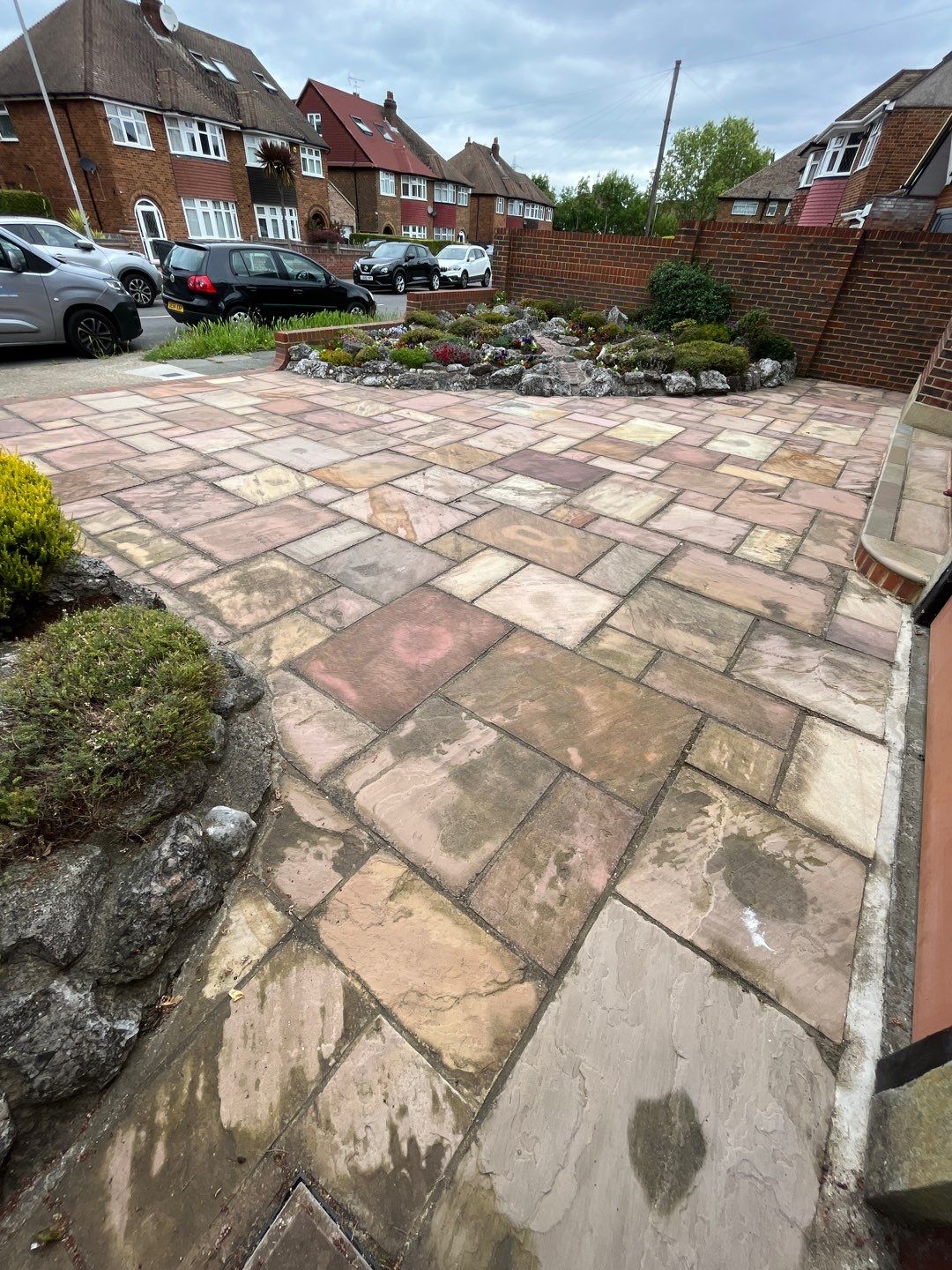 Driveway and Rockery clean using honda 21 ltr/min by Ges Exterior Cleaning ltd