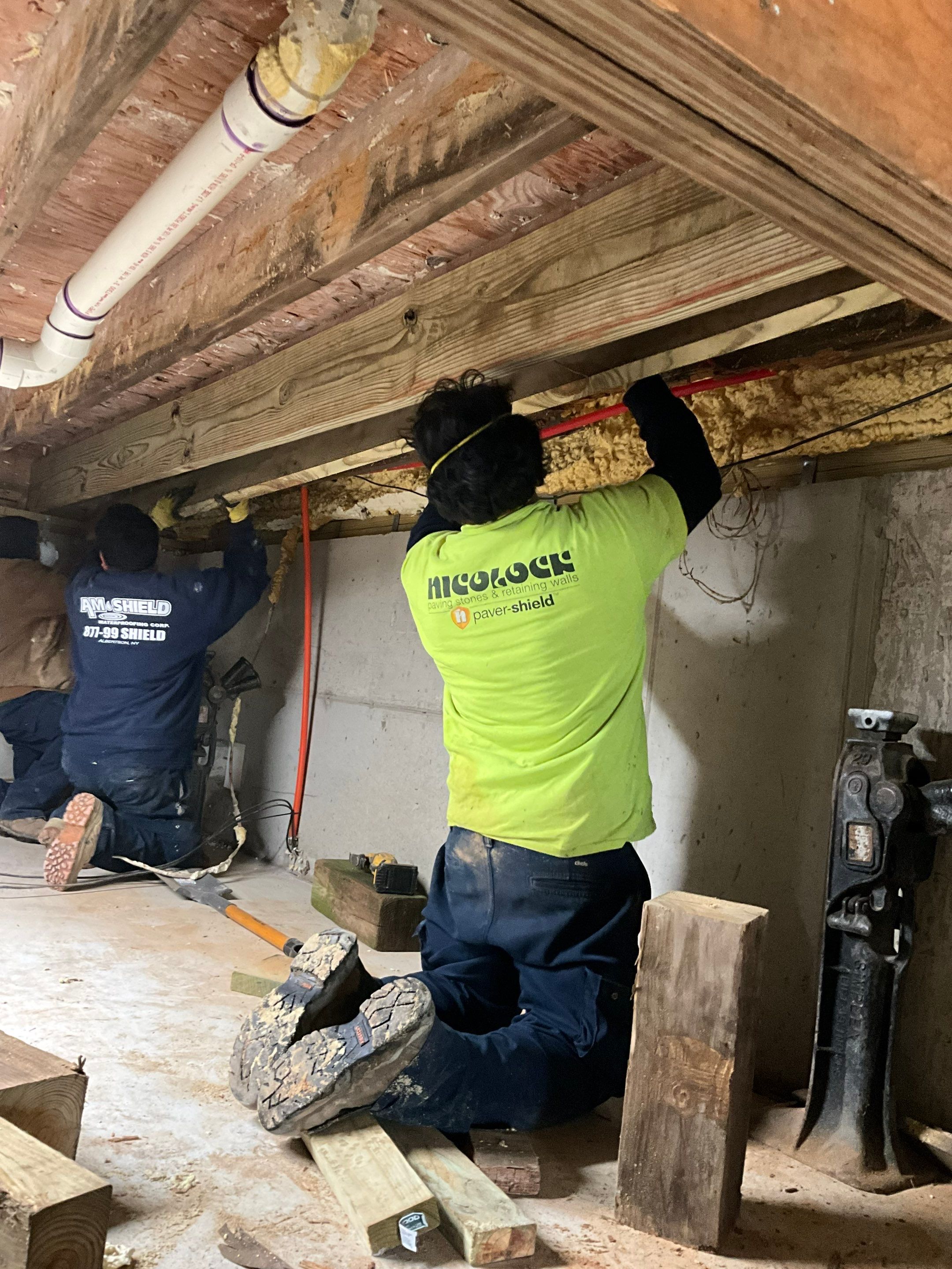 Structural Repair and Sistering of Floor Joists by A.M. Shield Waterproofing, Corp.