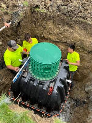 Septic System Installation with Aeration System and Chambers