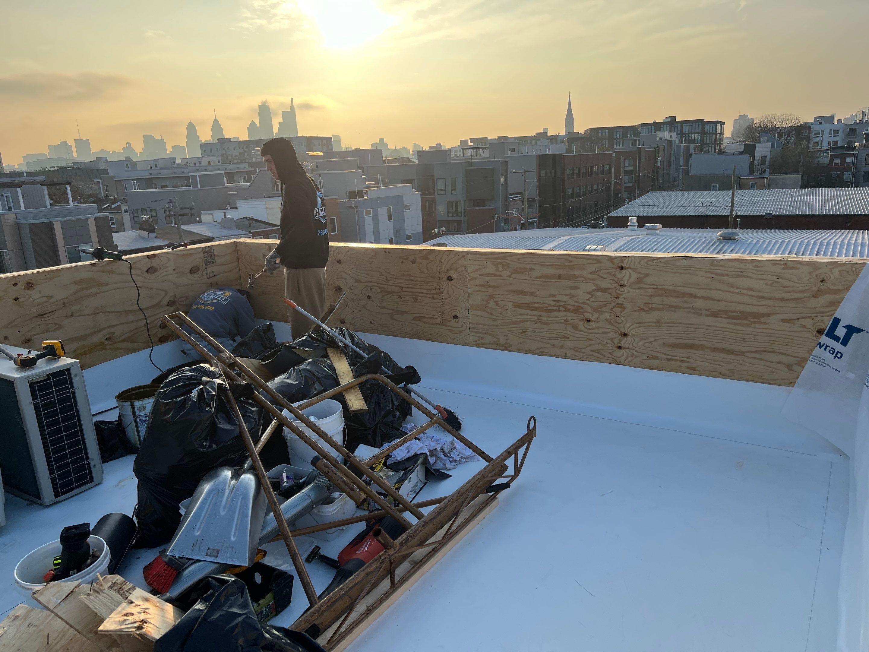 Flat Roof Replacement and Custom Roof Deck Installation in Philadelphia by Hybrid Roofing And Renovations