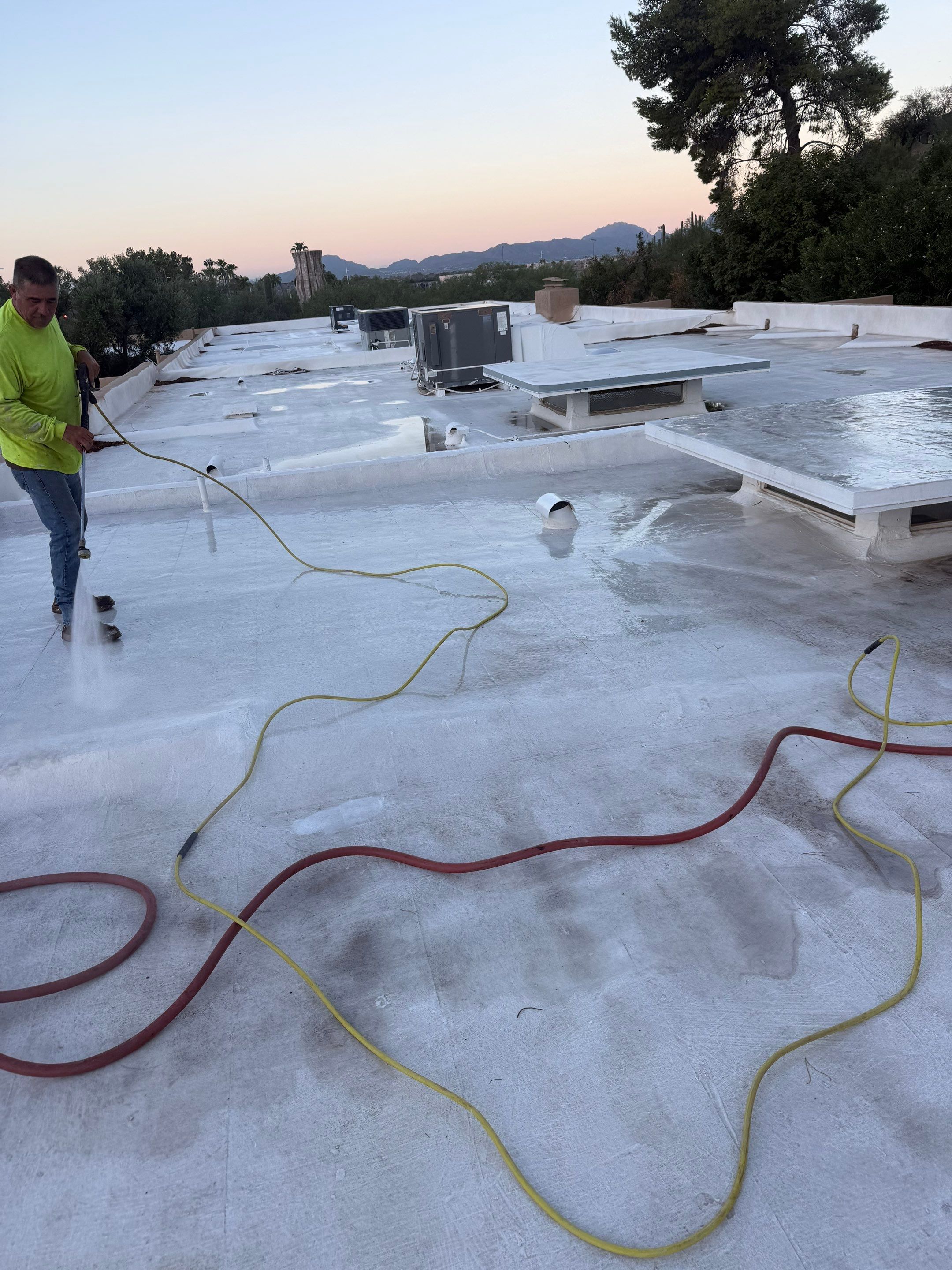 Tucson Residential Low Slope Roof Restoration and Solar Installation