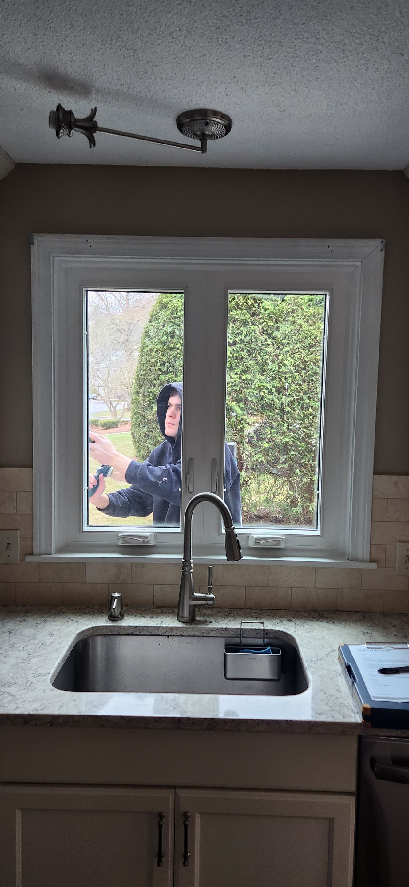 Twin Casement Window Installation in Agawam, MA by Yankee Home Improvement