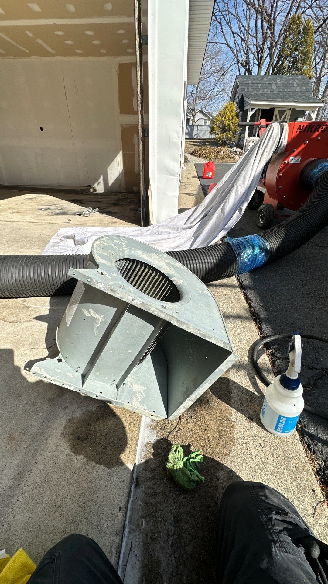 Air Duct Cleaning and Suspect Growth Removal Before and After Video/Photos Removal of mechanical component. by All Seasons Air Duct Cleaning 