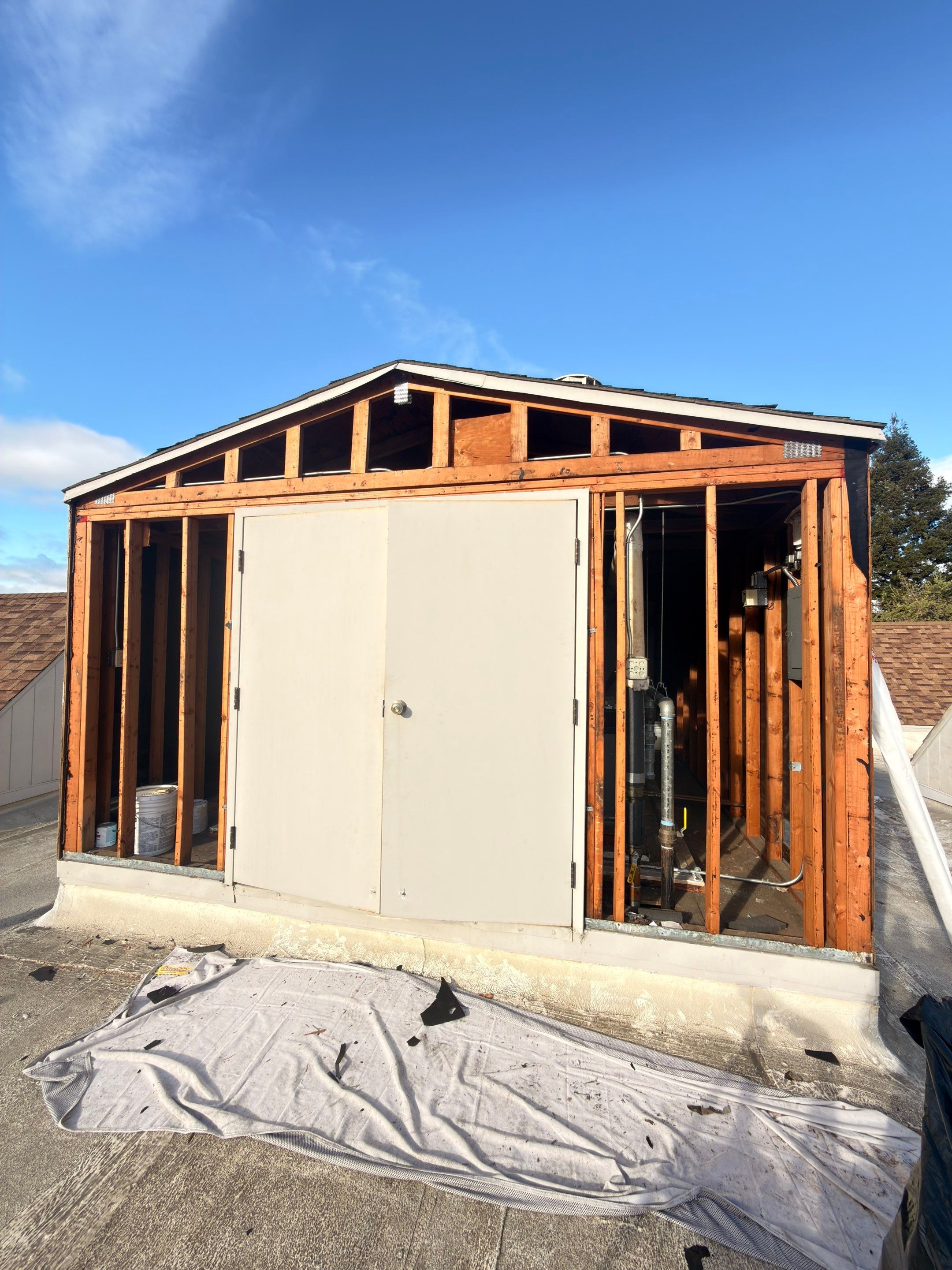 Roof Top Boiler Room and Roofing Repairs by Anza Builders, Inc. 