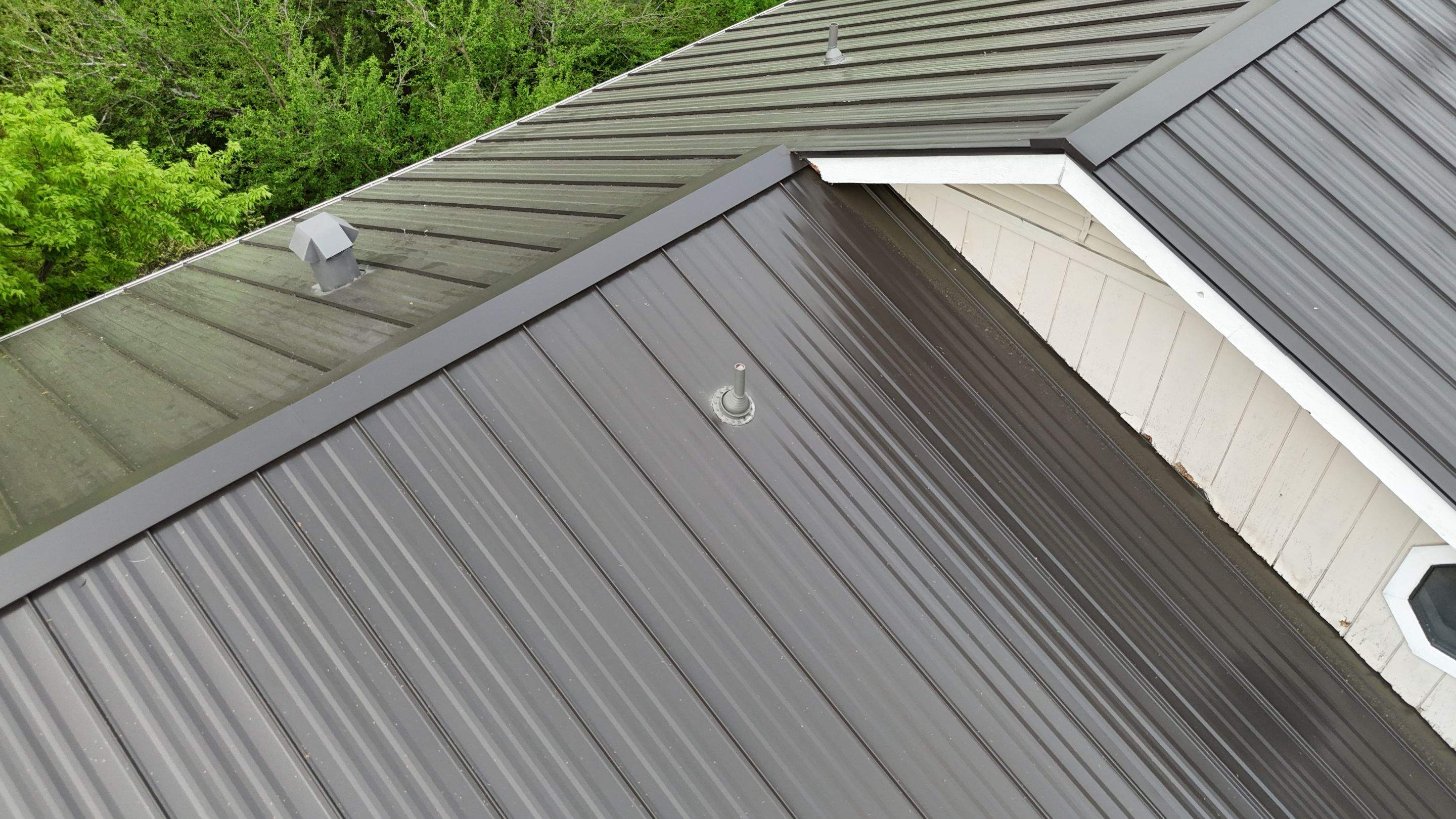 Dark Bronze - L&A Standing Seam with Striations by RoofsOnly.com