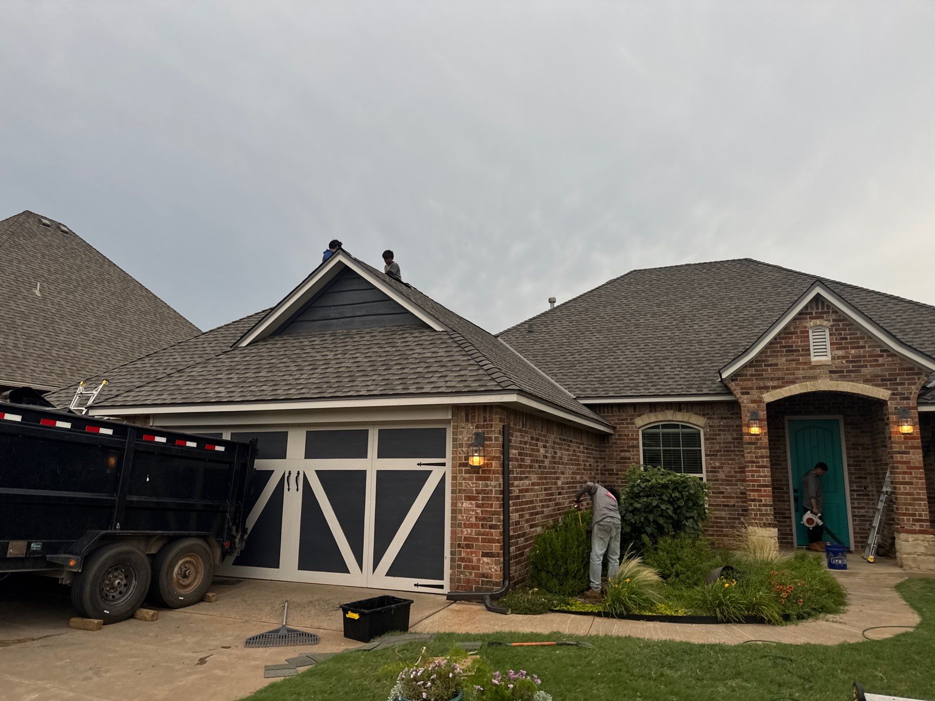 GAF Architectural Shingle Roof Replacement and Decking Repair in Mustang by 5Coat Roofing & Construction