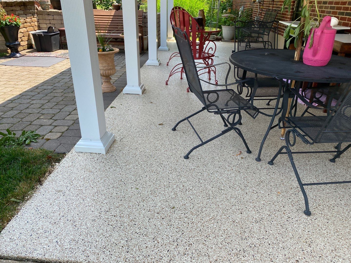 Garage Floor and Patio using Driftwood by Your1DayFloor.com