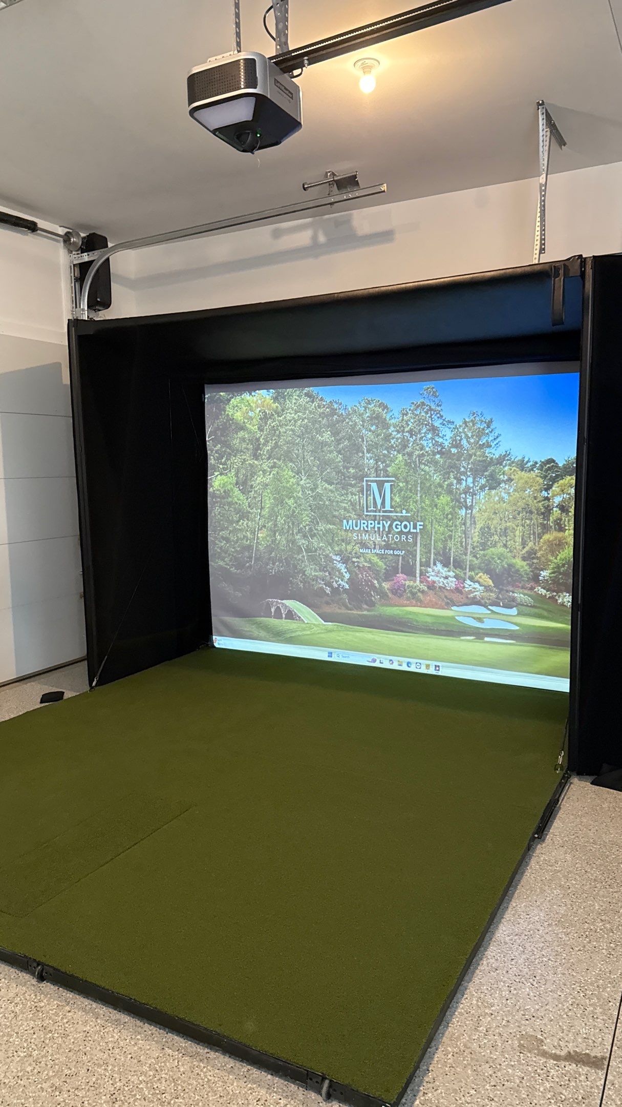 Ben Took It To The Next Level With a Golf Simulator by Banner Garage