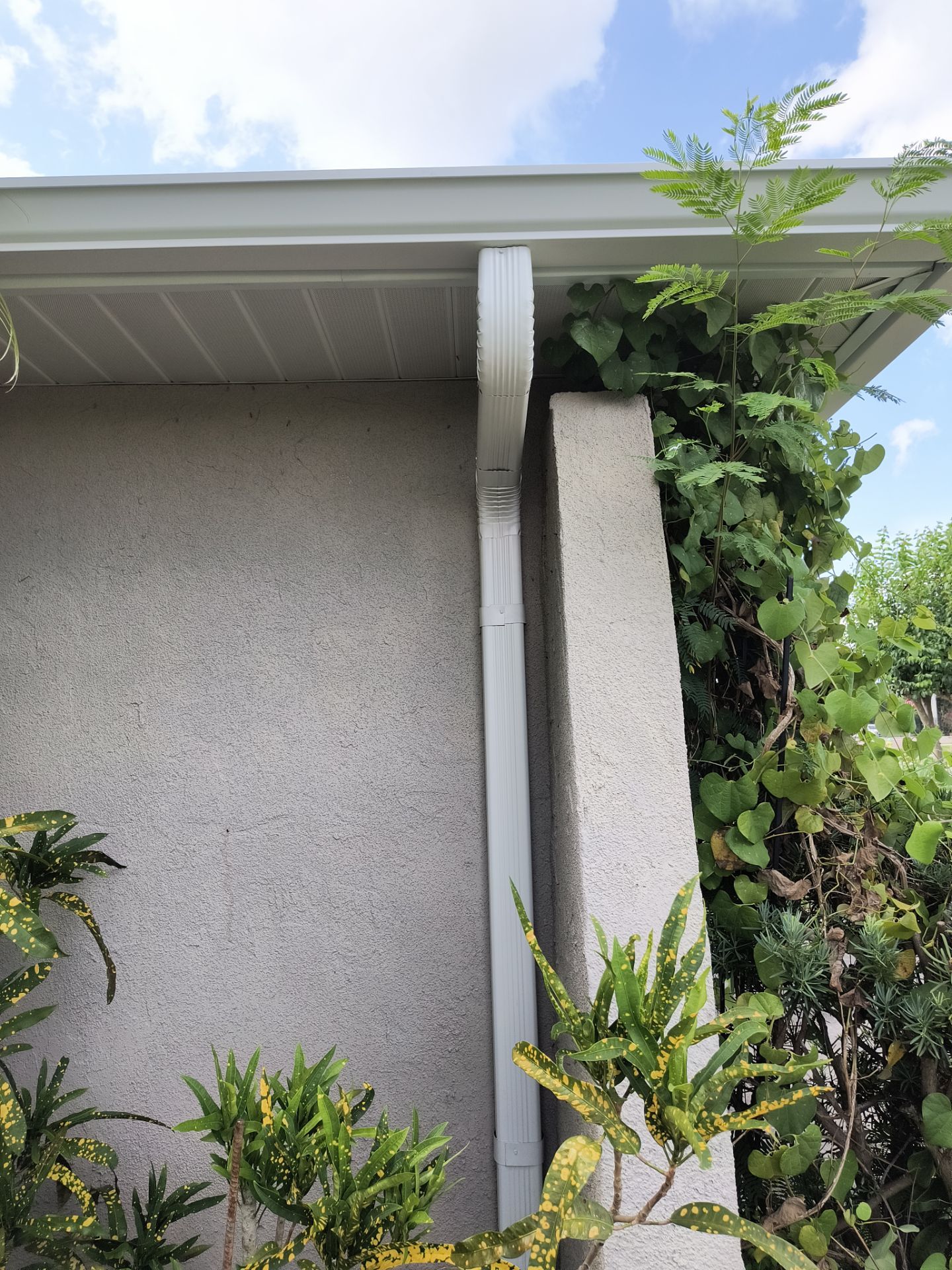 White 6-Inch Seamless Gutters in Sarasota FL by Gutter Professors