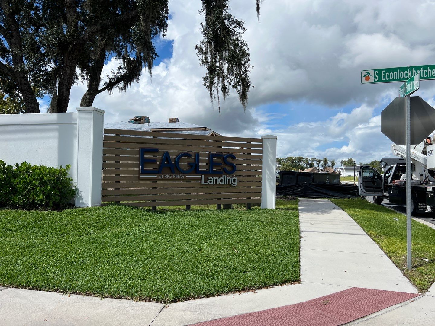 Eagles landing Channel Letters on Backer by SignCrafters