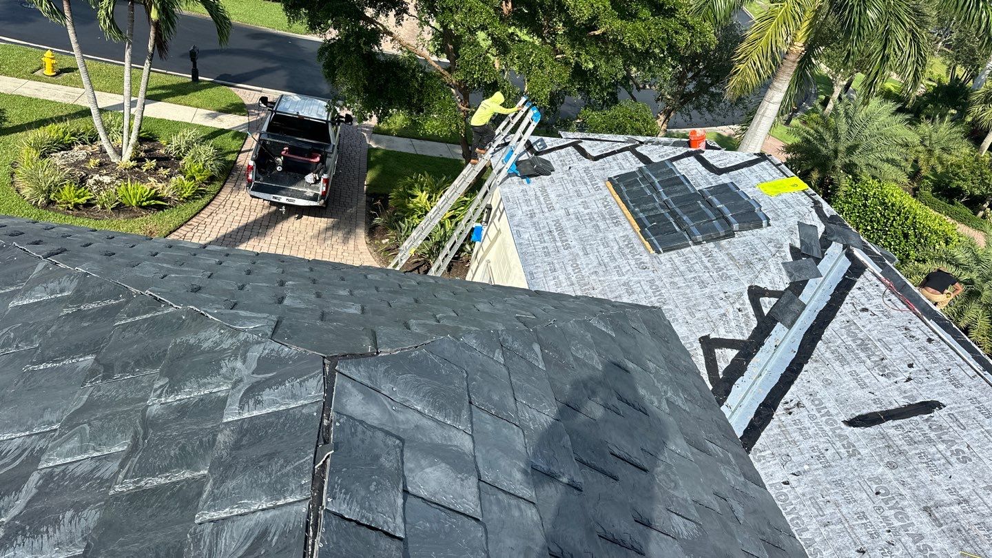 Residential Roofing Installation using Brava Slate Tile in Estero, Florida by International Roofing