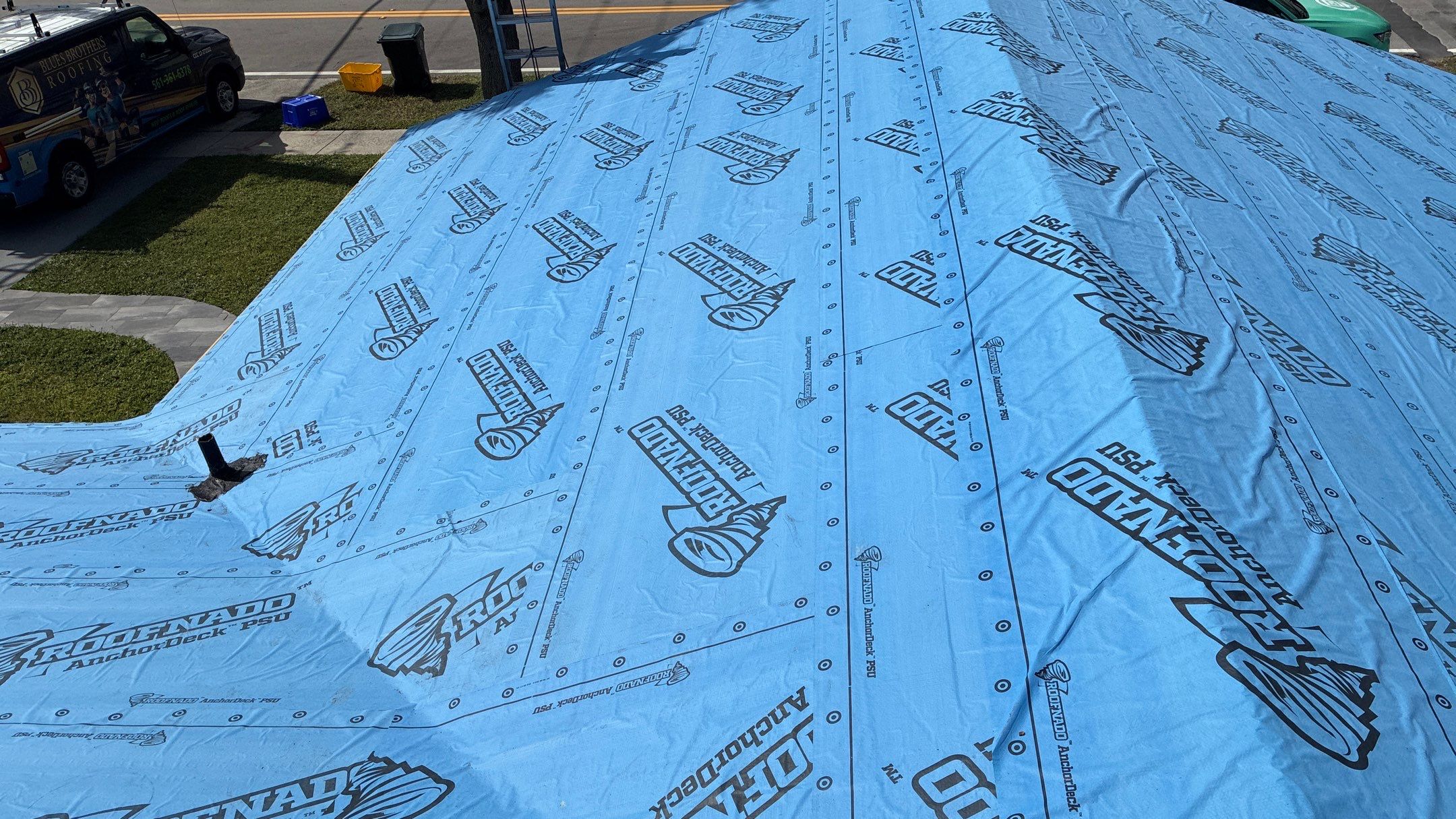 Residential Roofing Installation using 1" Nail strip metal roof by BLUES BROTHERS ROOFING