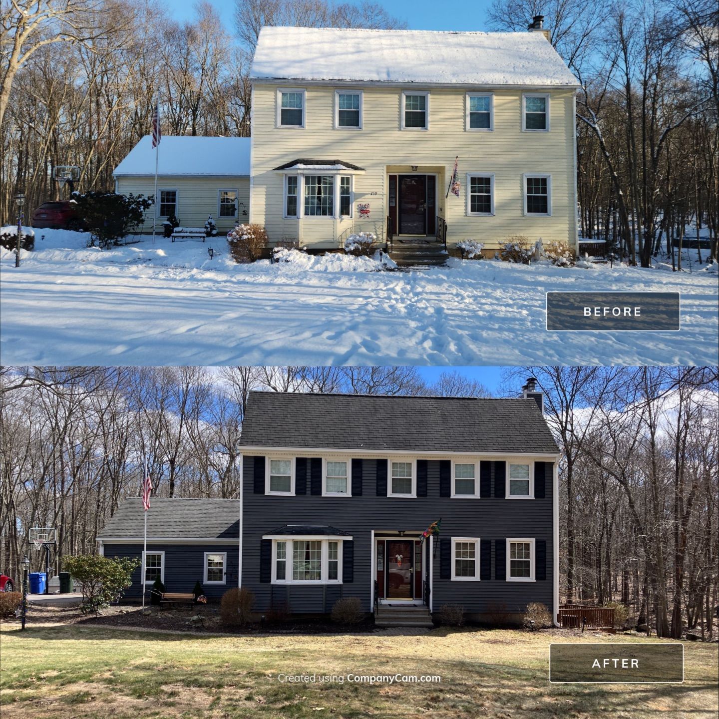 Outstanding Siding Transformation with Cert. Monogram D/4 x 12'6" clapboard, Smoky Gray by DiGiorgi Roofing and Siding Inc