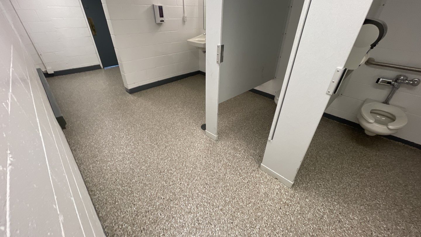 Park Restroom Floors using Pebble Beach by Your1DayFloor.com