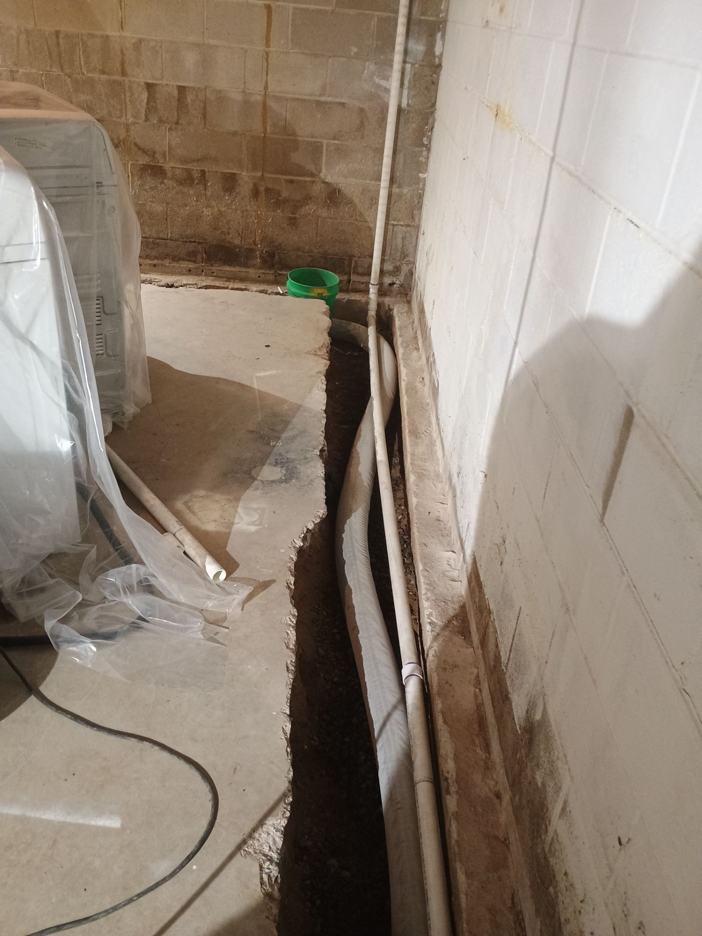 Interior Drain Tile Installation near Columbia Heights, MN by Waterproofing Northeast
