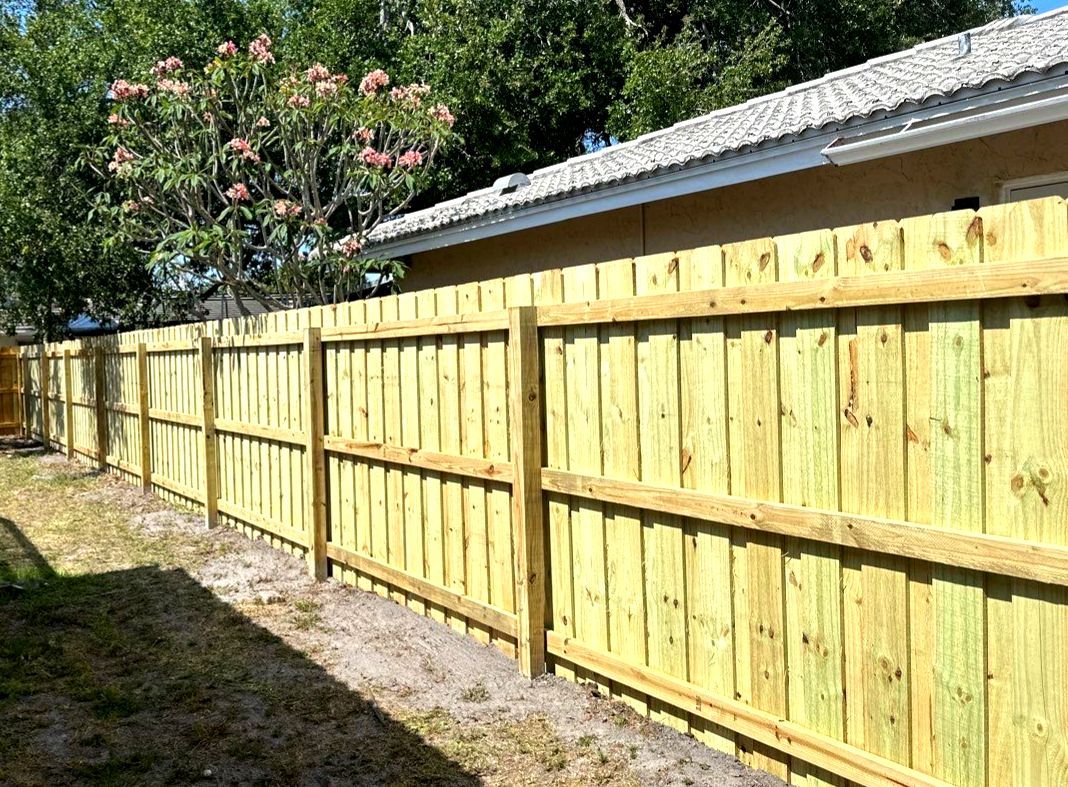 Wood Fence Installation using Wood Board on Board Fence by Asap fence and gates, LLC