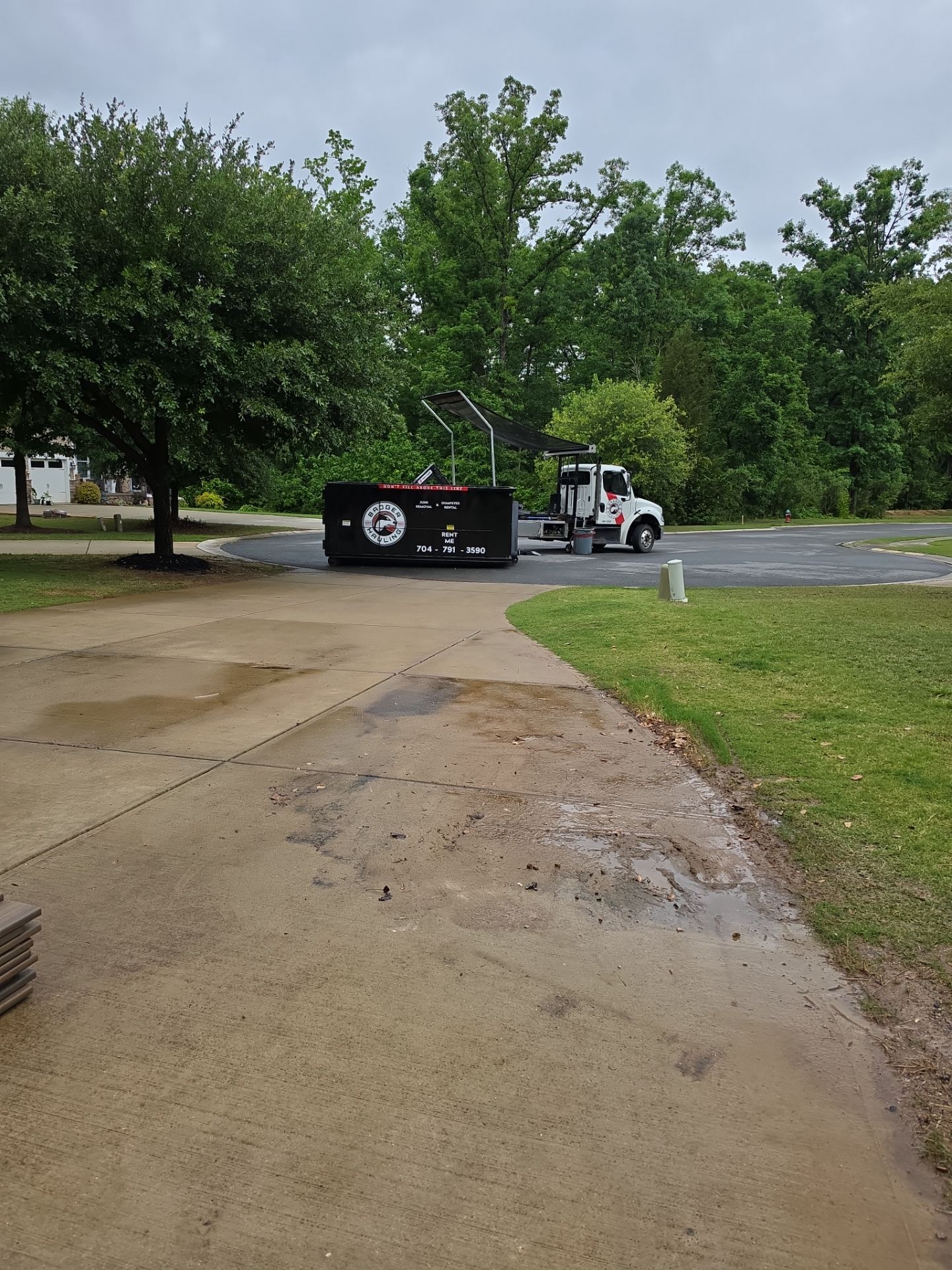 Job site clean up in Indian Land by Badger Hauling