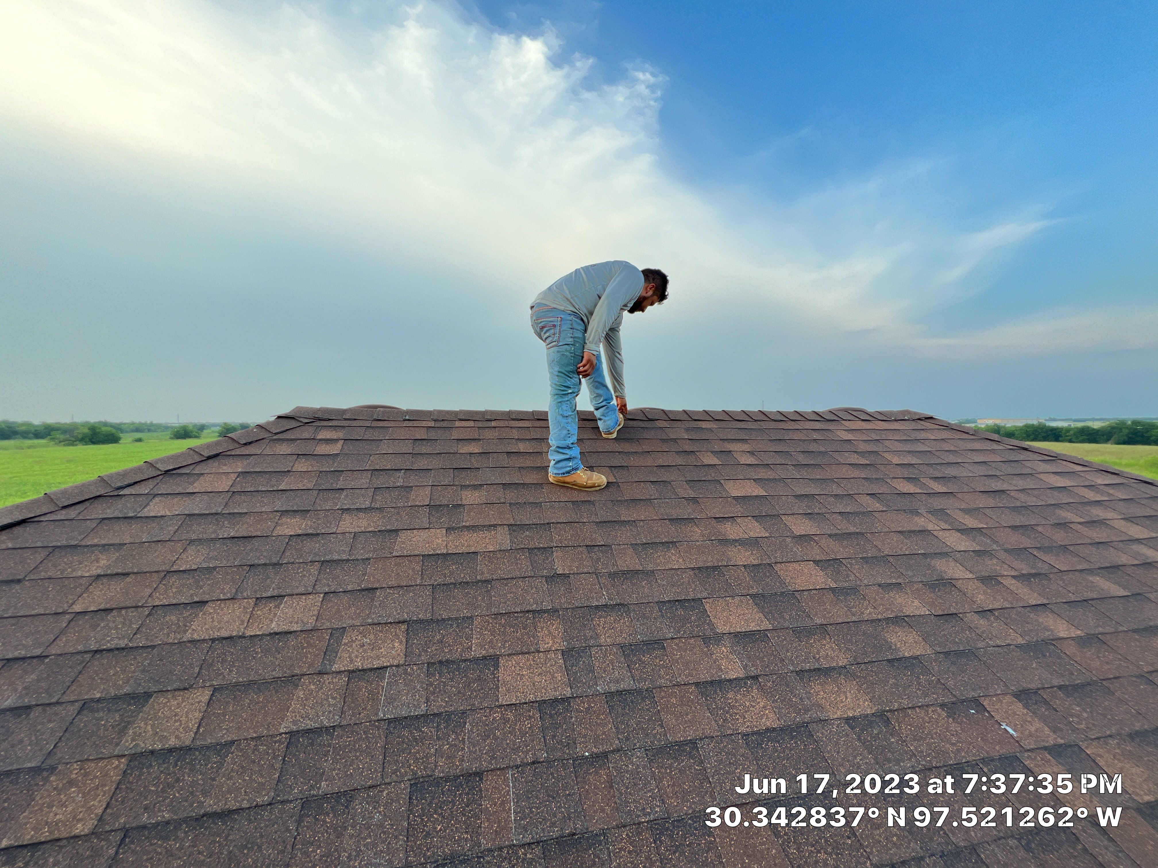 Storm Damage Roof Replacement and Interior Ceiling Repair in Manor by Caliber Restoration LLC