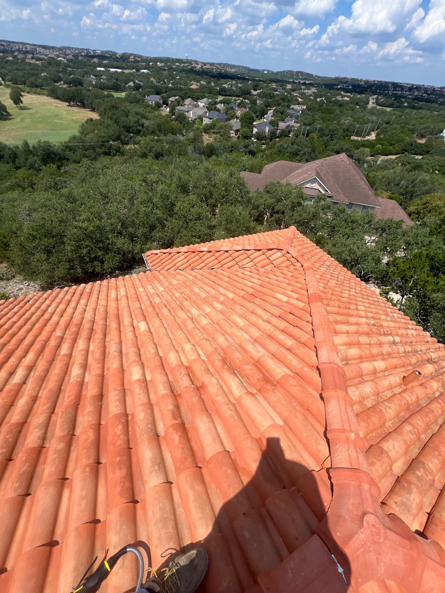 Tile Roof Wash Project in San Antonio by Bright Choice