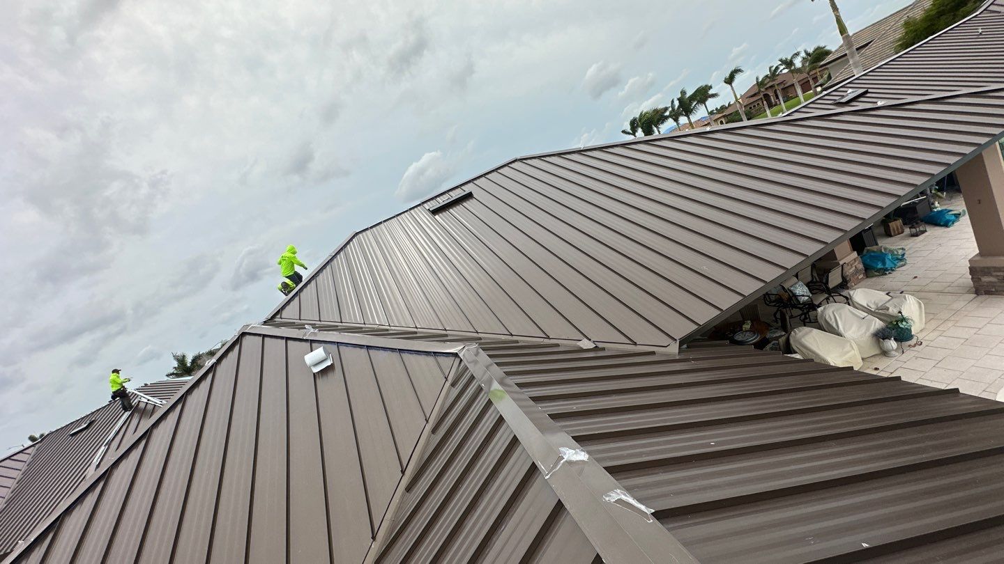 Residential Roofing Installation using Standing Seam Metal Roof in Cape Coral, FL by International Roofing