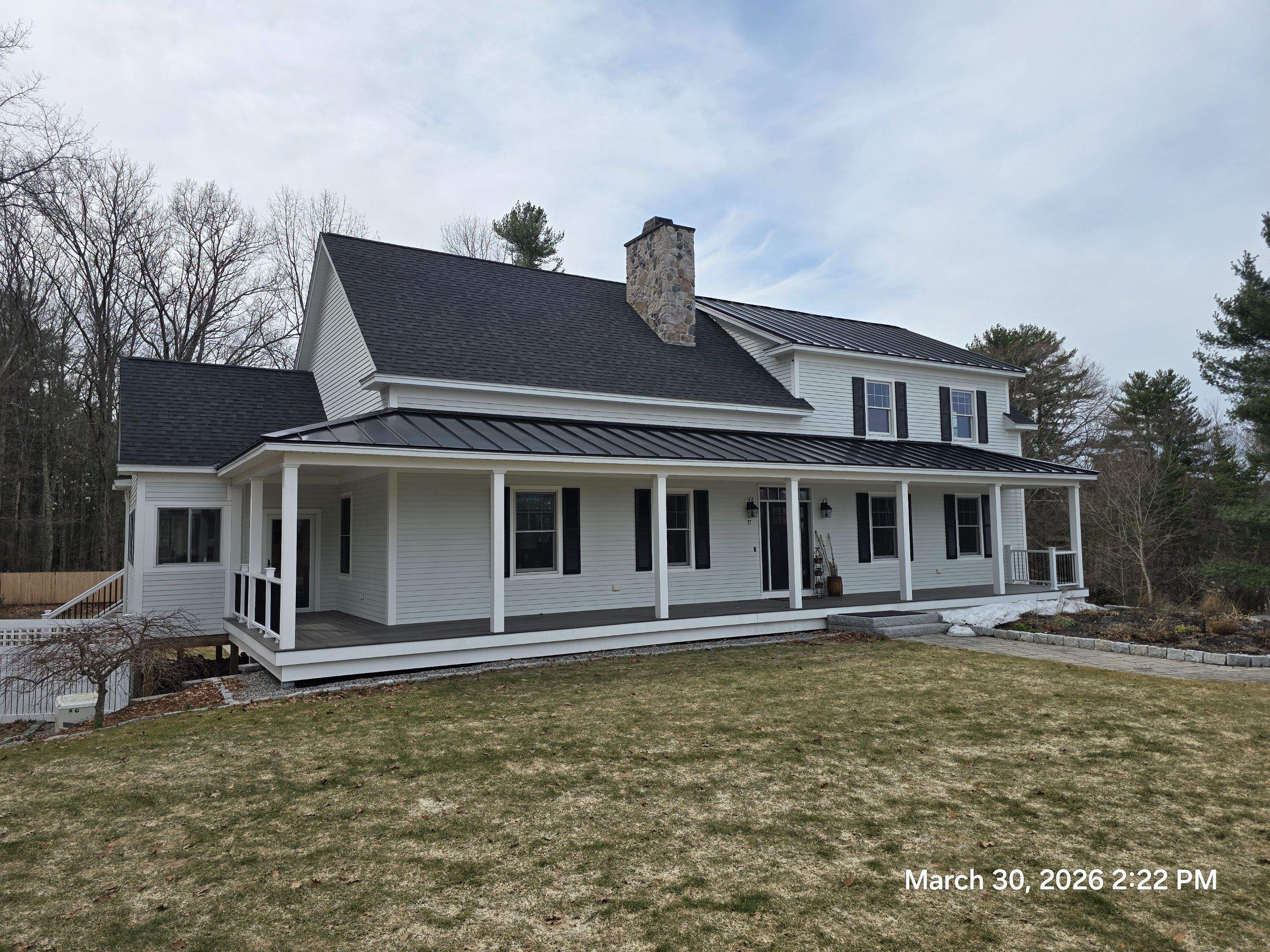 Full Exterior Painting for Bedford Farmhouse and Carriage House Garage by The Persnickety Painters