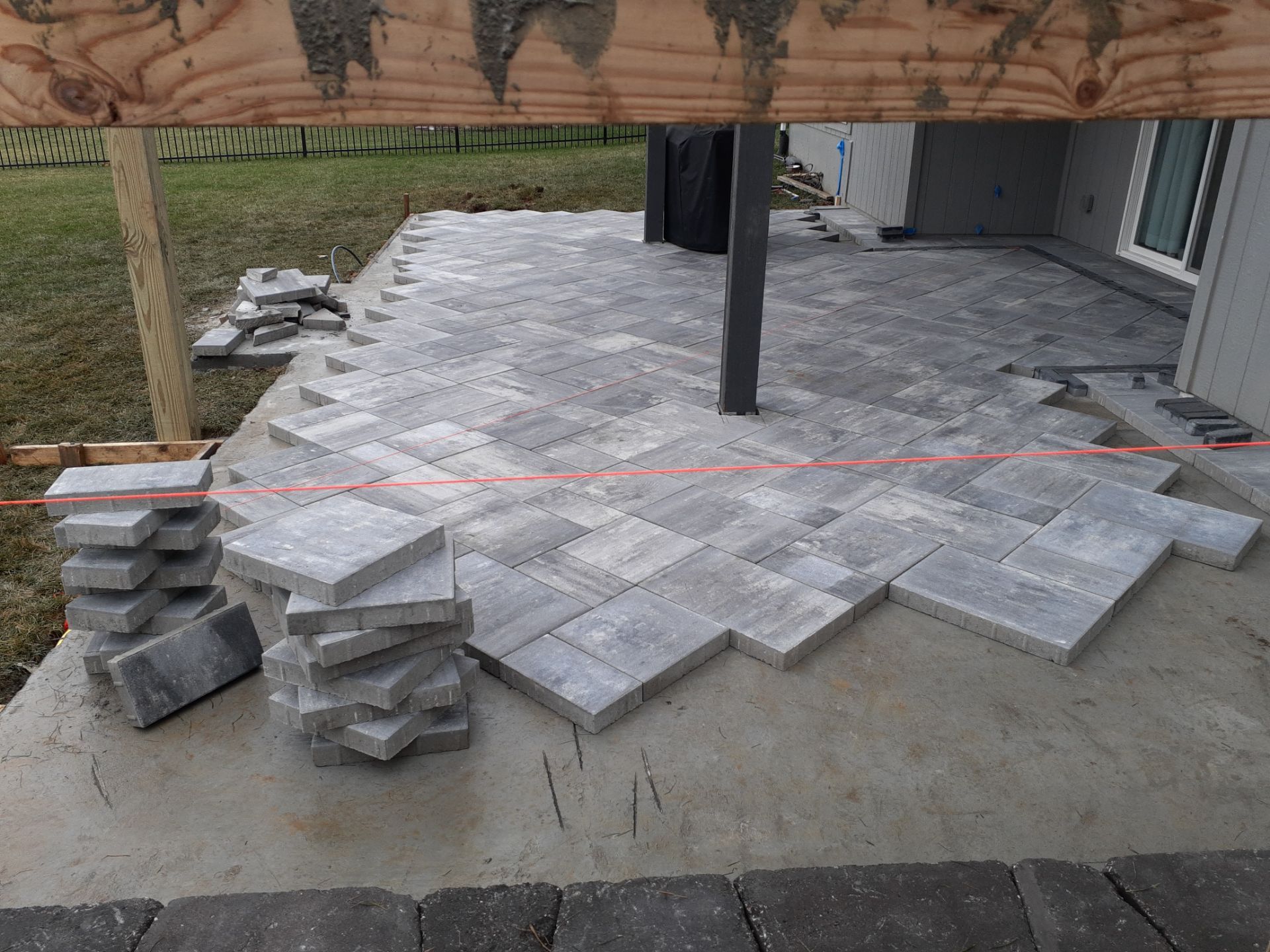 Back Yard Paver Patio by LAND ESCAPES LLC