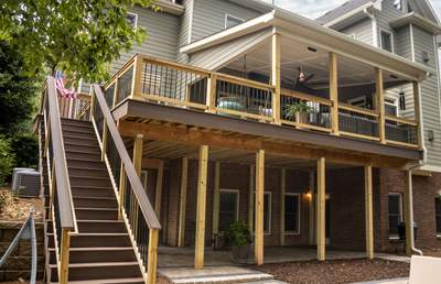 Tucker, GA Covered Porch Build and Deck Replacement using Deckorators Voyage Series Decking