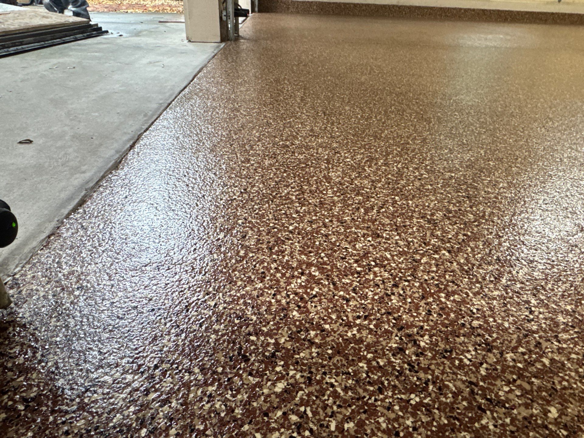 Garage Project in Newberry, FL in Chestnut by Cross Creek Concrete Coatings
