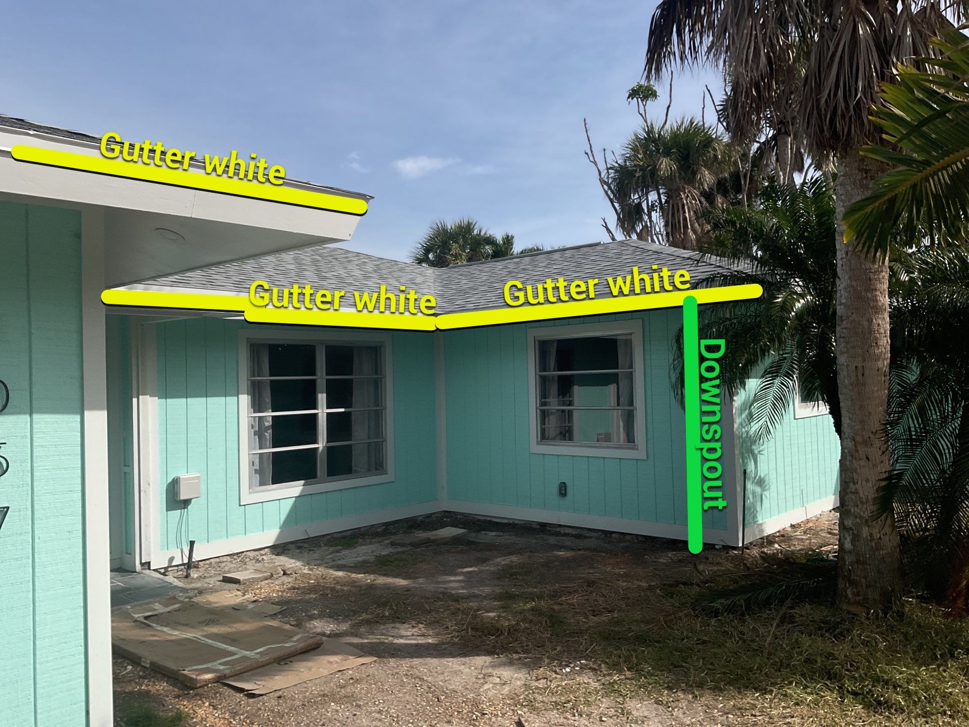 White Seamless Gutters Installation in Sanibel FL by Gutter Professors