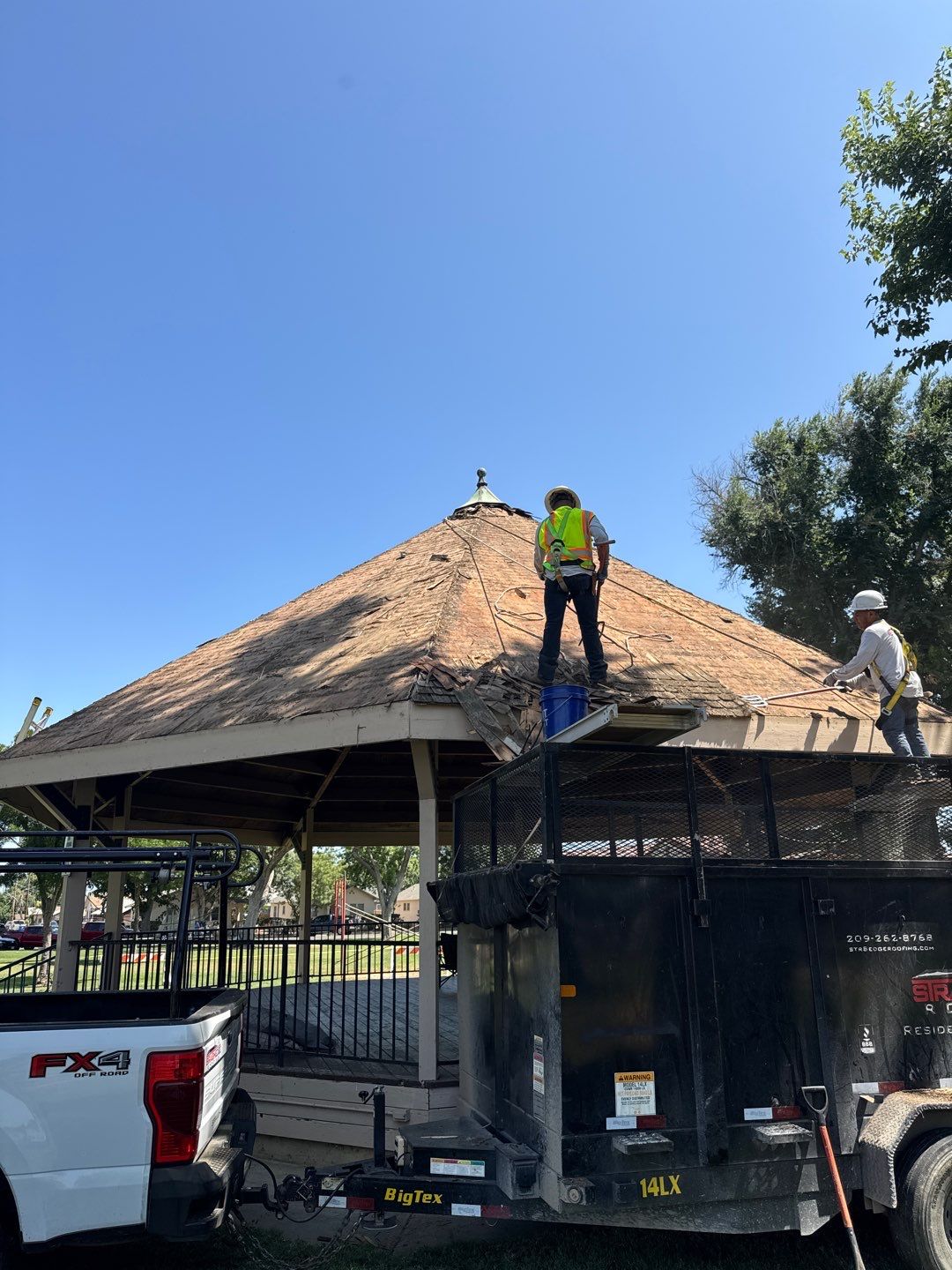 City of Gustine Gazebo project by Straight Edge Roofing Inc