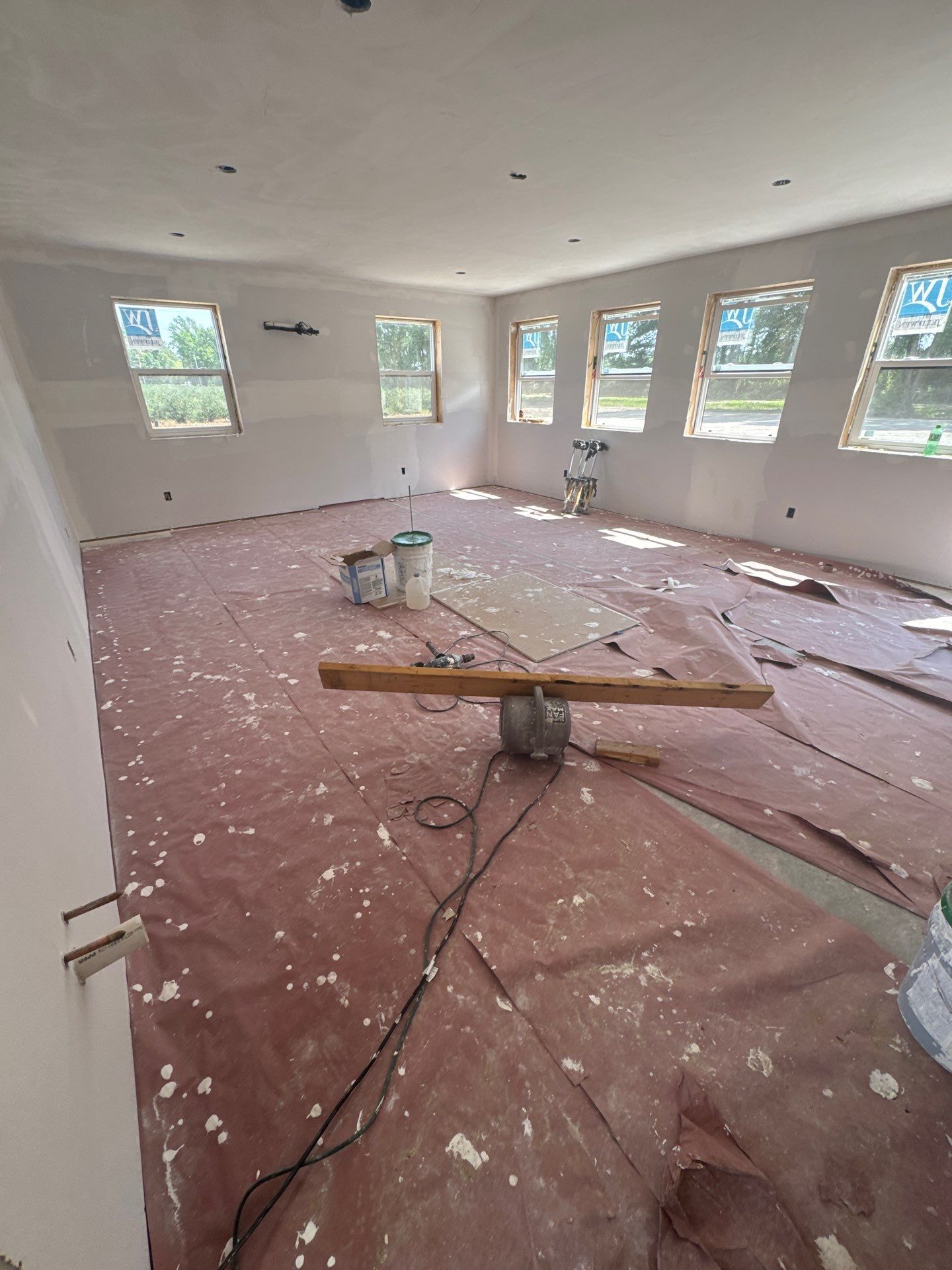 ShoreLine Epoxy Flake Floor Installation for Grand Haven Workshop by Gordon Painting