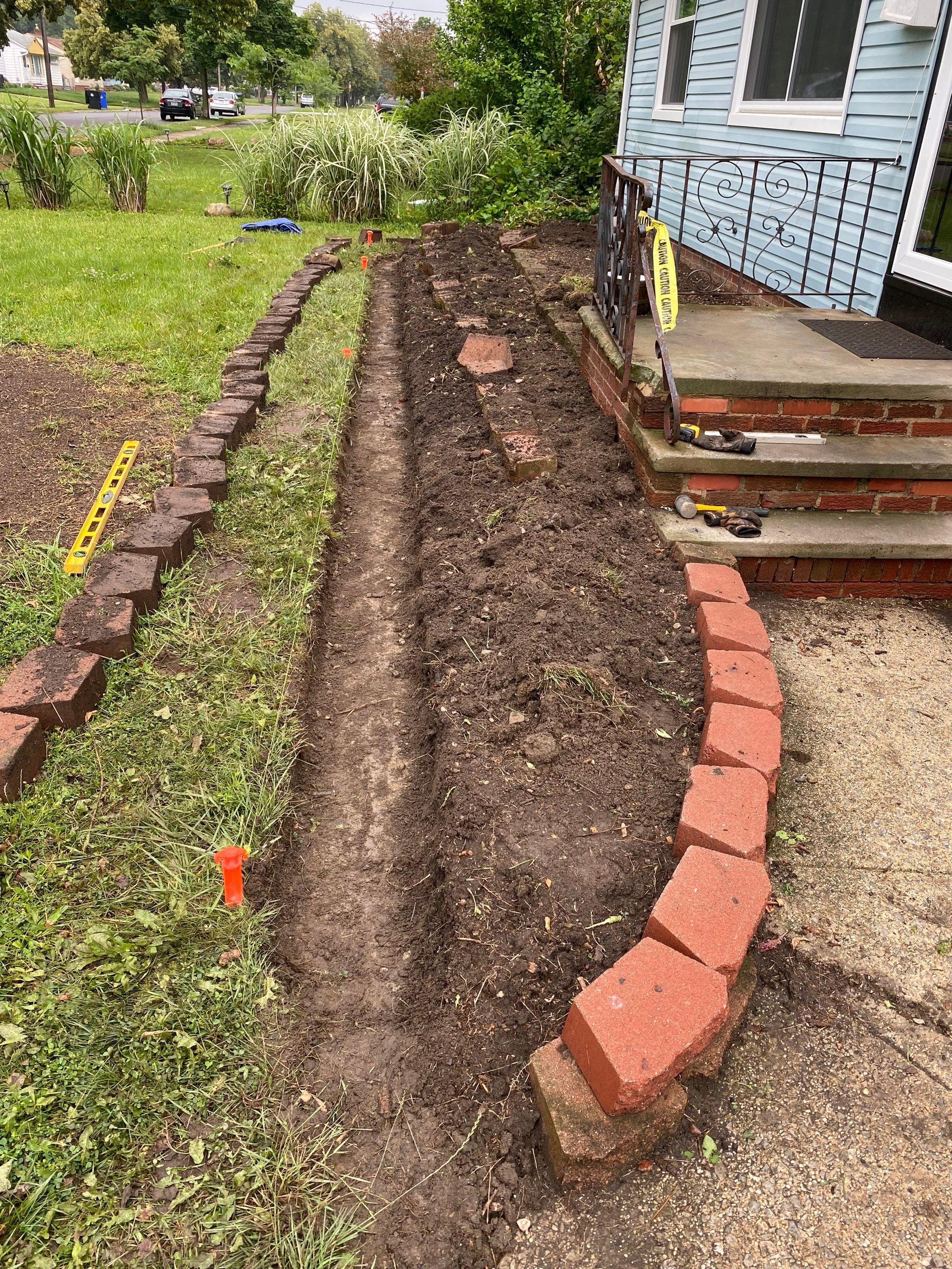 Hardscape Wall Rebuild by Elm Rose Gardens