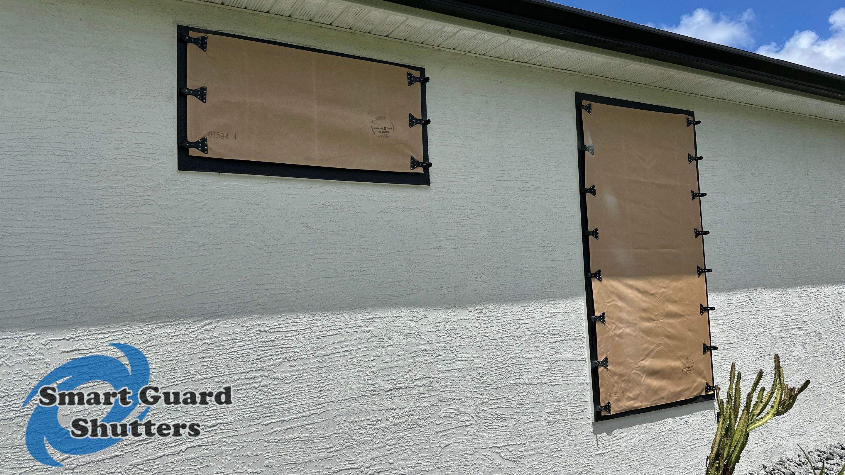 AstroGuard Hurricane Fabric in Tan by Smart Guard Shutters