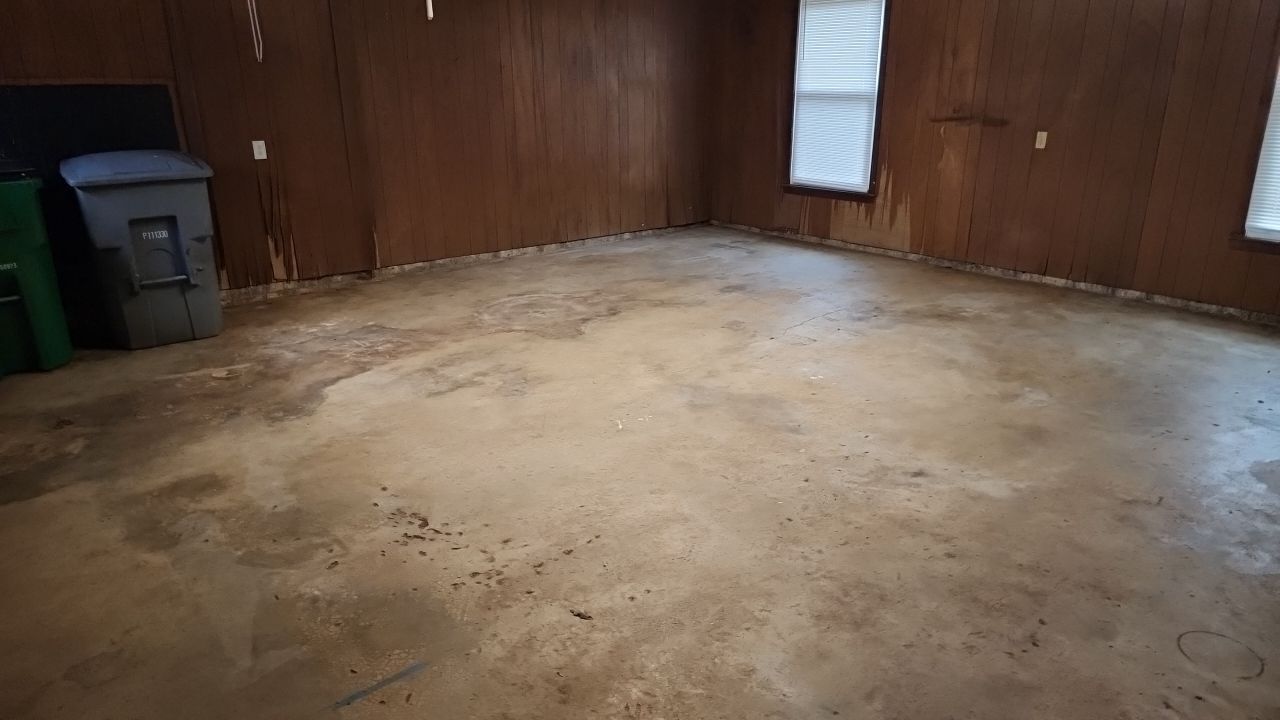 garage floor clean using cleaner by G&H Home Tech Pros LLC