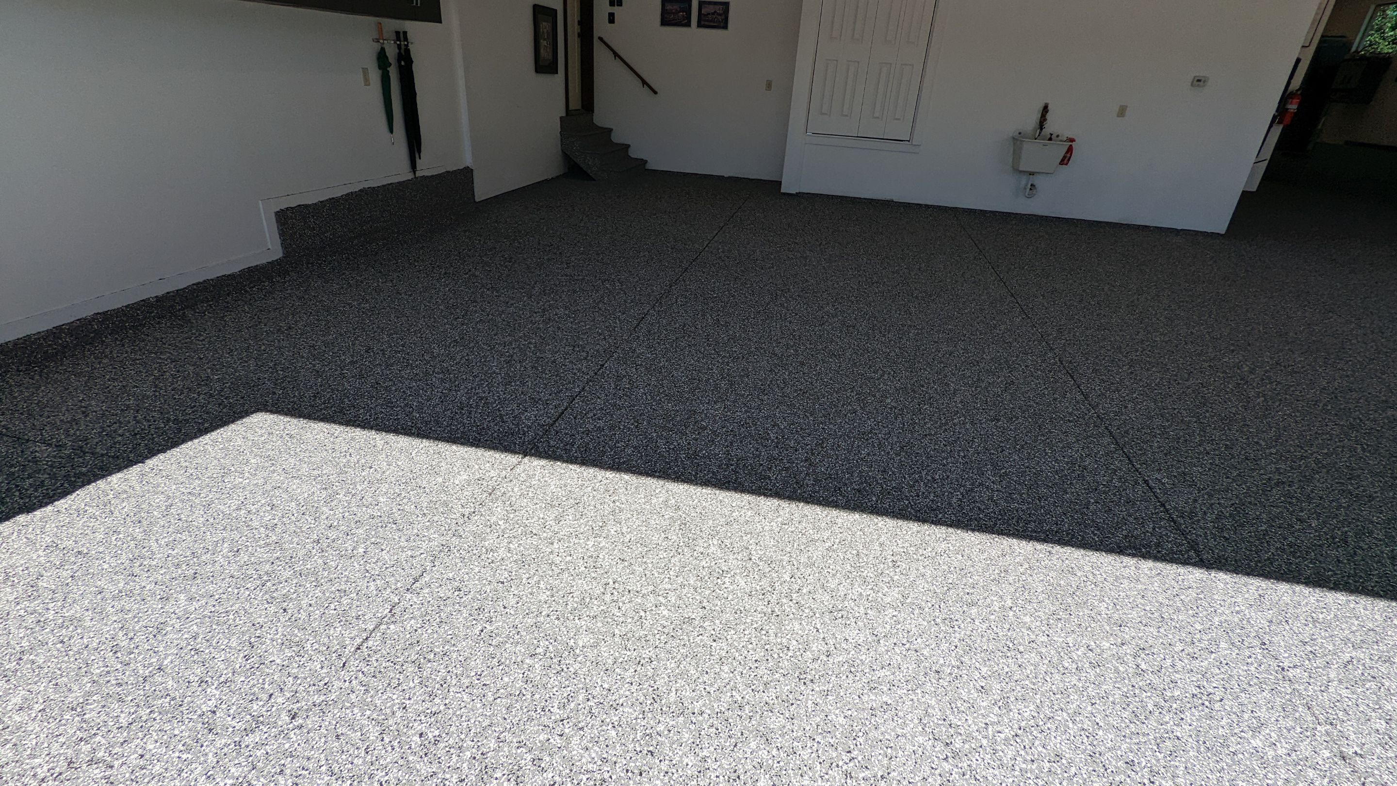 Garage Transformation using Smoke Colorway by Croc Coatings, LLC