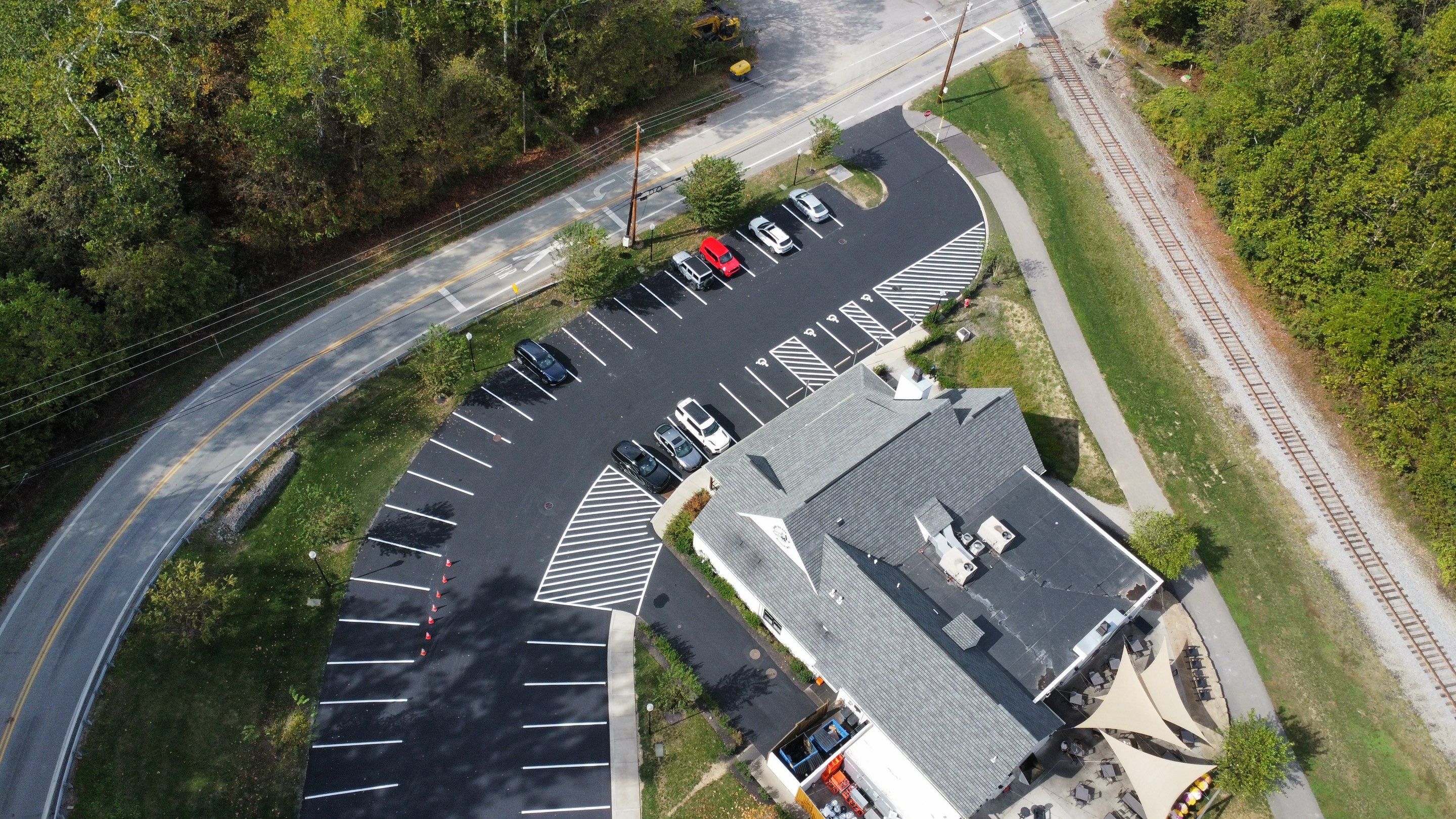 Restaurant Parking Lot by G-Force Parking Lot Striping of Pittsburgh