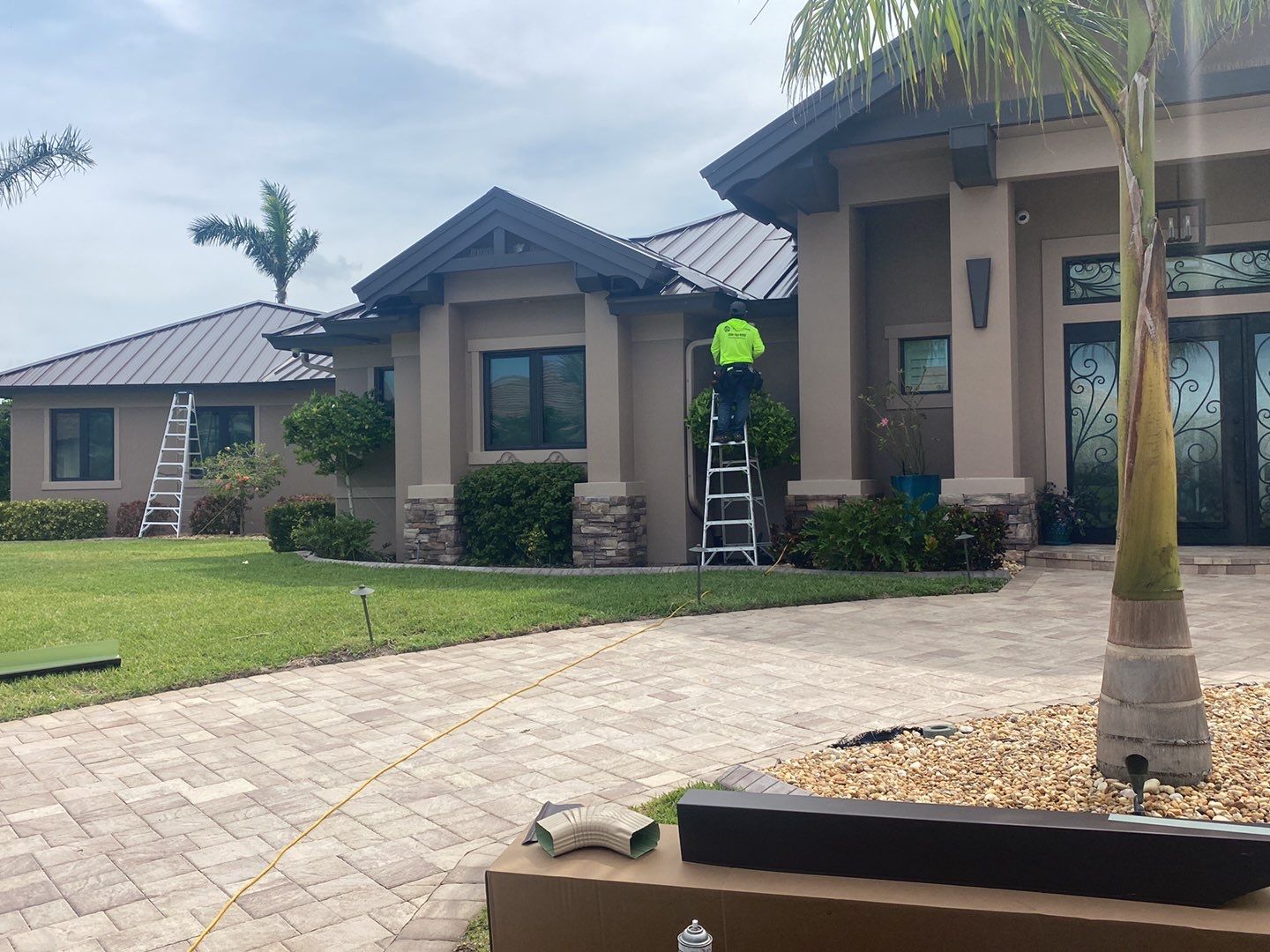 Residential Roofing Installation using Standing Seam Metal Roof in Cape Coral, FL by International Roofing