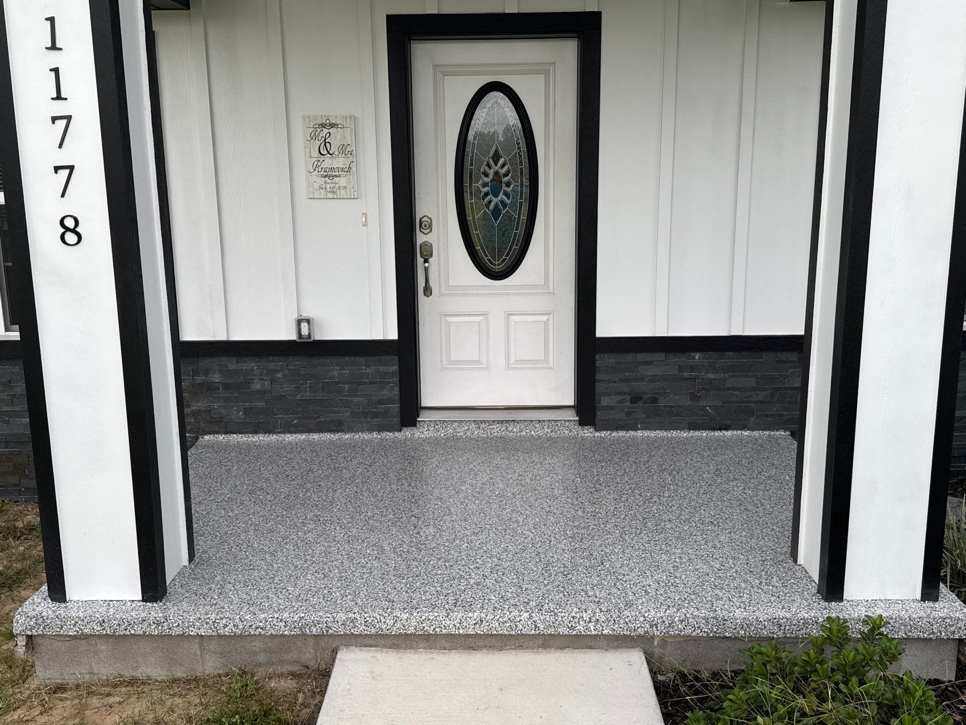 Porches Project in Brooker, FL in Slate Stone by Cross Creek Concrete Coatings