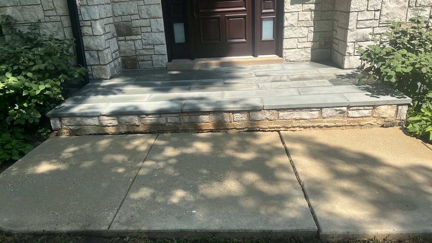 Highland Park, IL Bluestone, concrete,  Trex deck cleaning by Northern Power Washing LLC.
