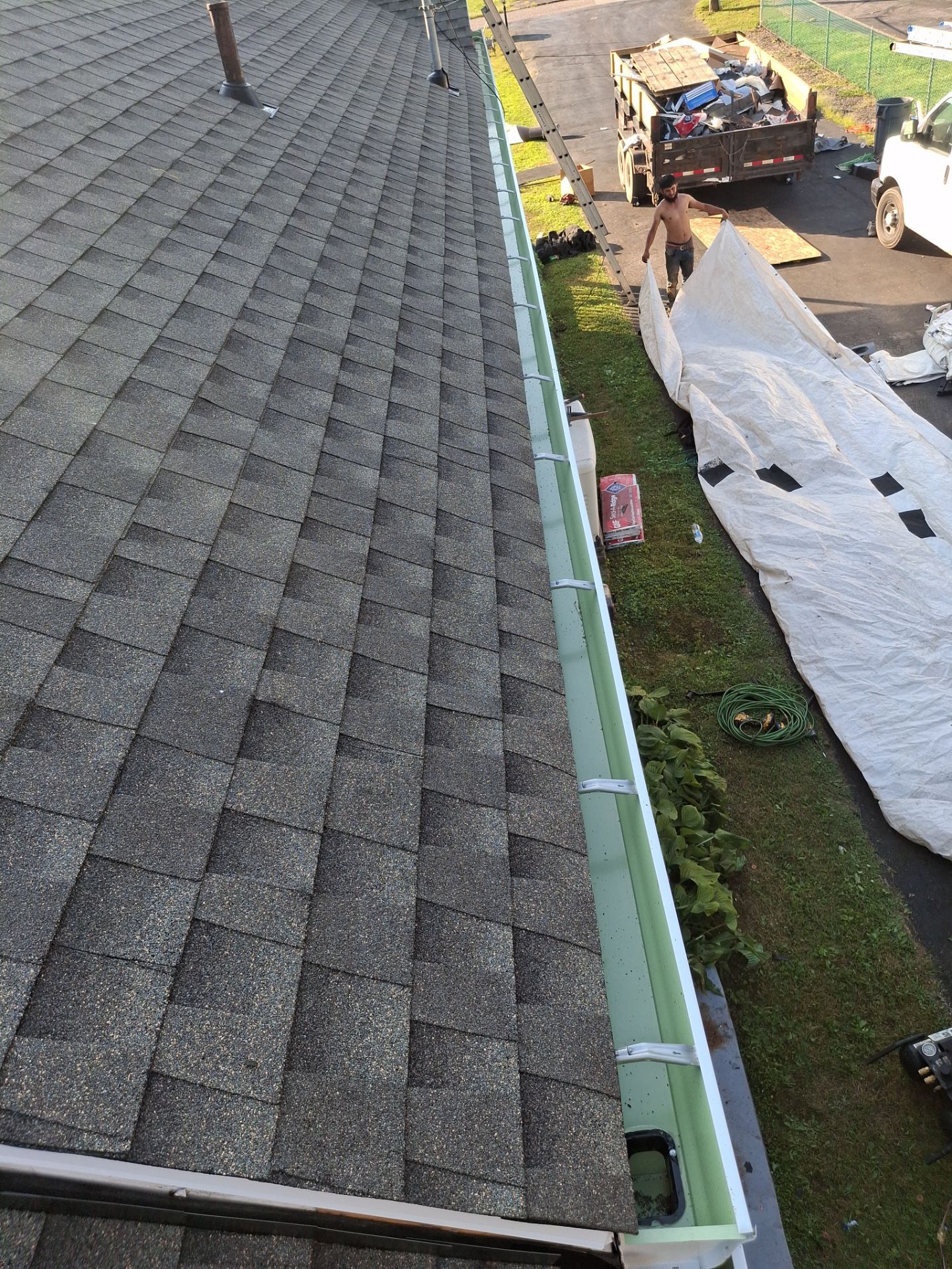 Residential Roofing Installation using GAF Timberline HDZ Weatherer Wood by Rainstoppers Roofing