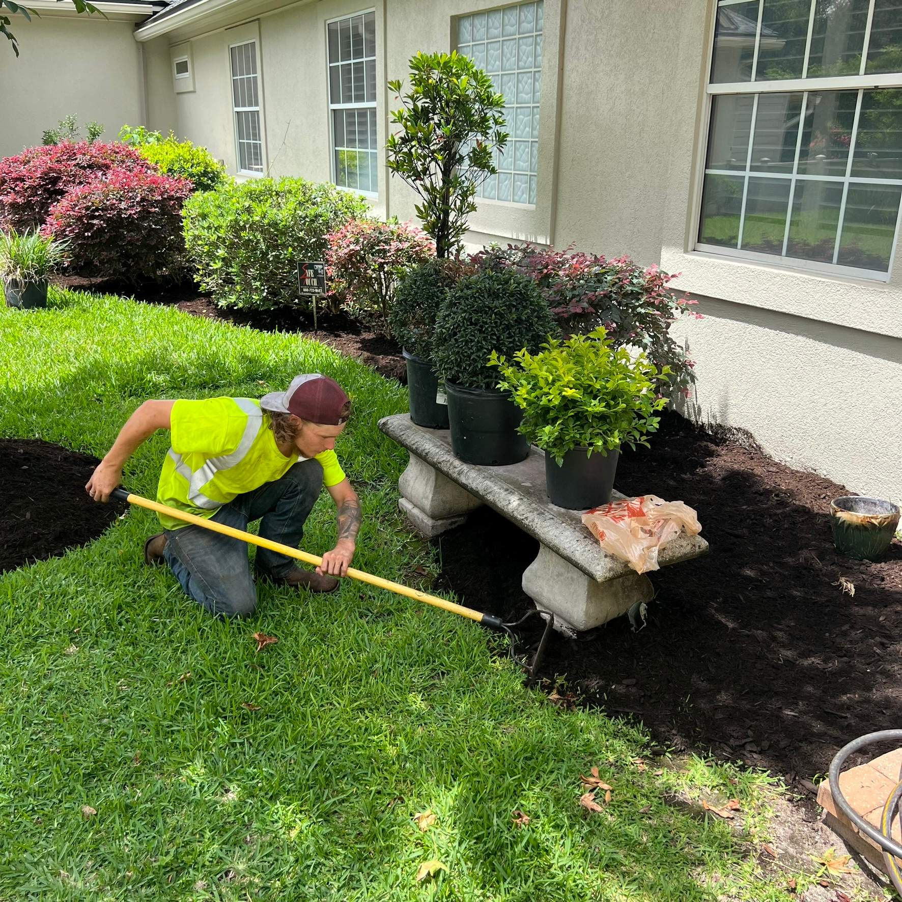 Plant & Mulch Installation | Deerwood Country Club by ProGreen Services