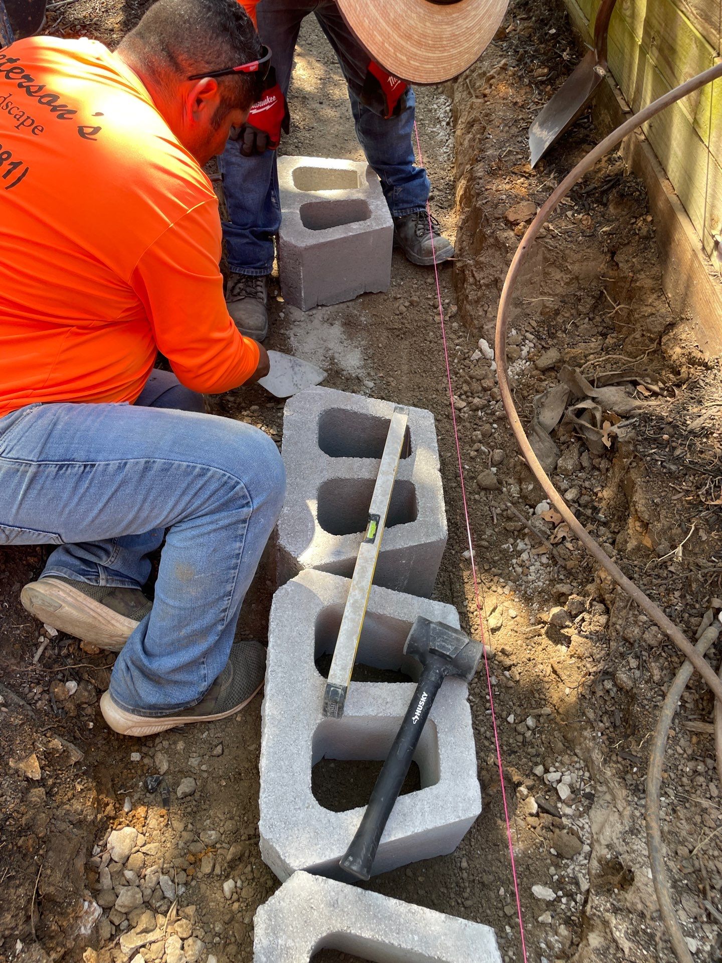 In Progress Retaining Wall Project by Peterson’s