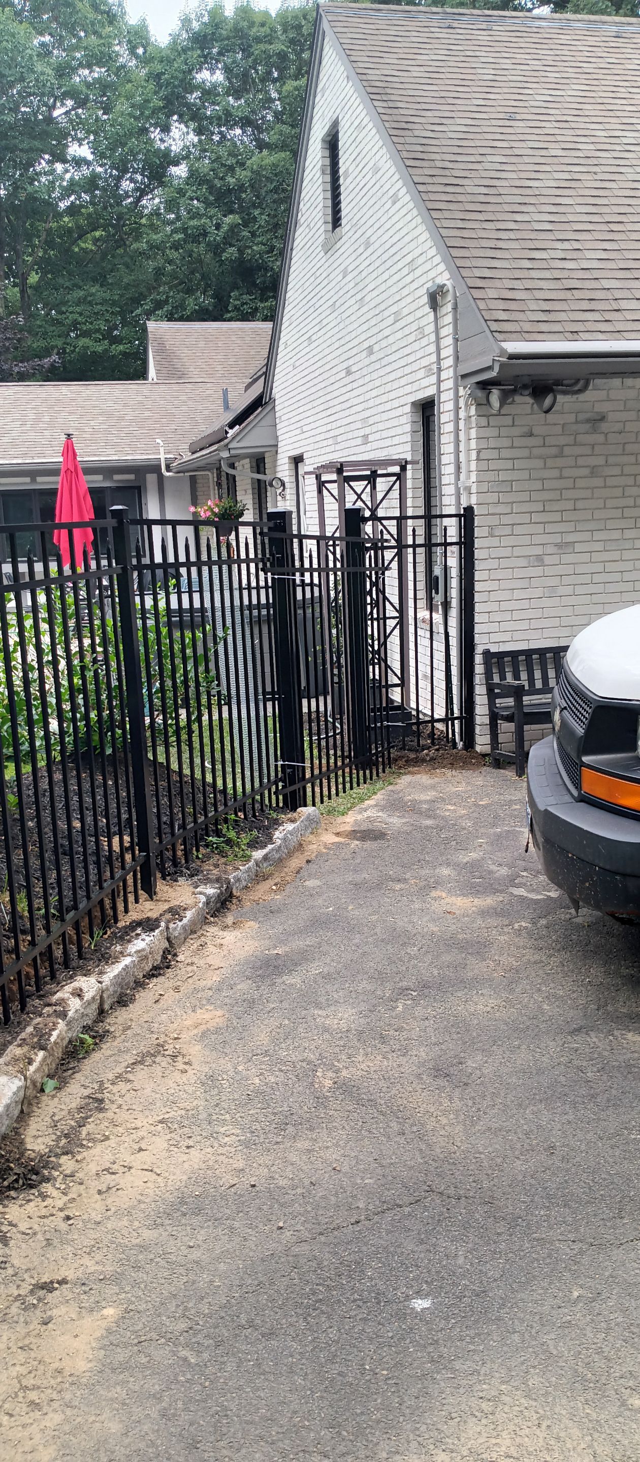 New 5' Tall Aluminum fence with matching arched gates, Black by DiGiorgi Roofing and Siding Inc