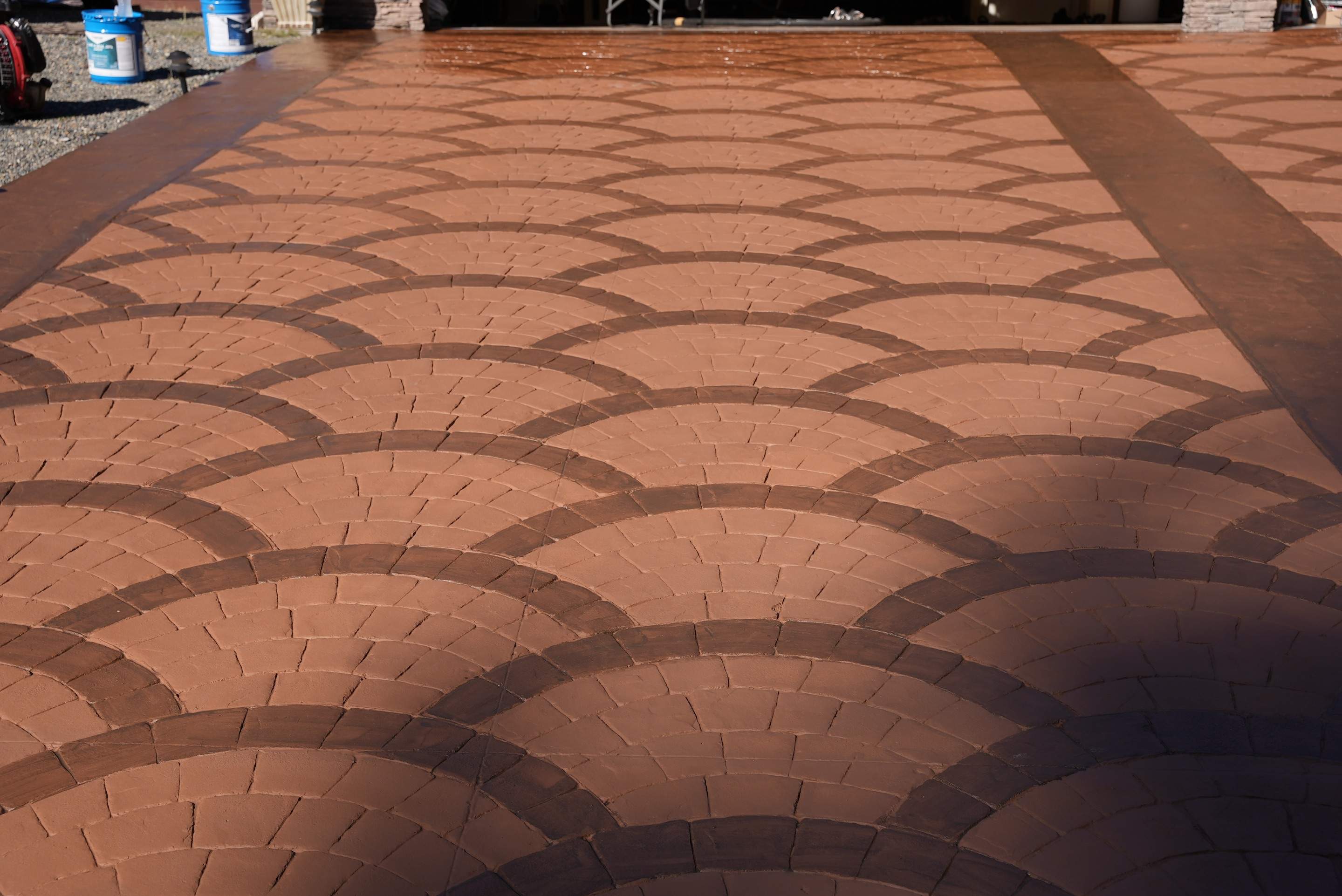 Mehta | Tiled Driveway with Sealer & Retaining Wall  by Jireh Asphalt & Concrete Inc 